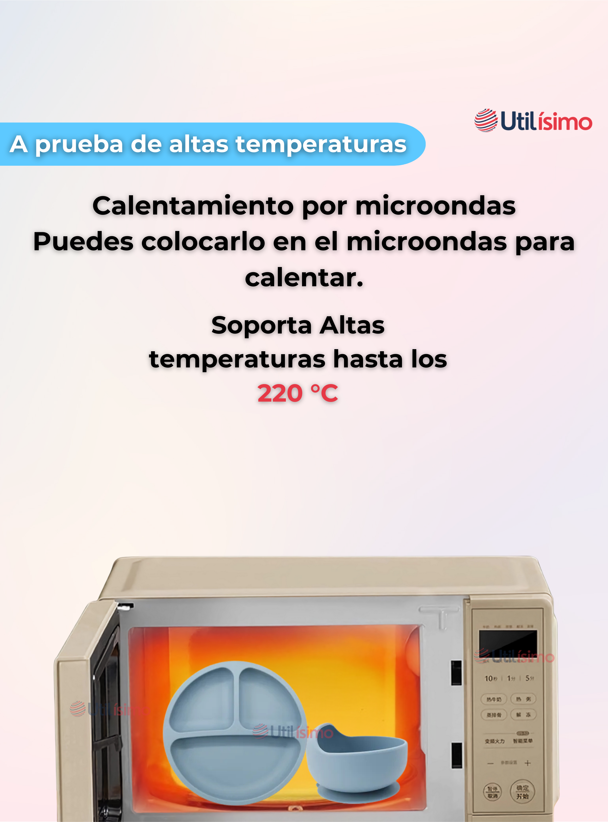 Set De Alimentación Bebé Silicona Con Vaso 11 Piezas Libre BPA Celeste-2