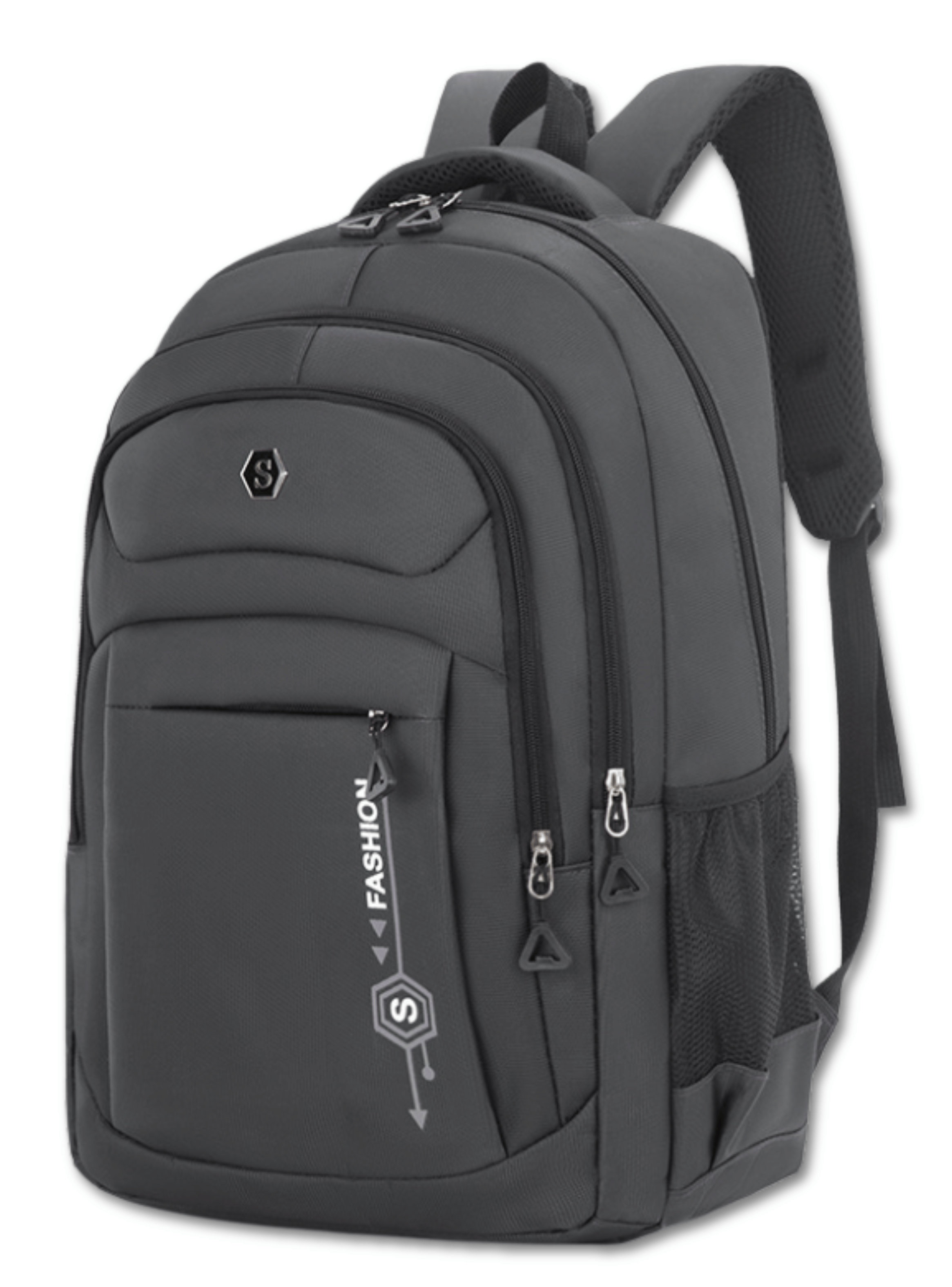 Mochila Escolar Juvenil y Universitario 45cm Diseño Multifuncional Grey-0