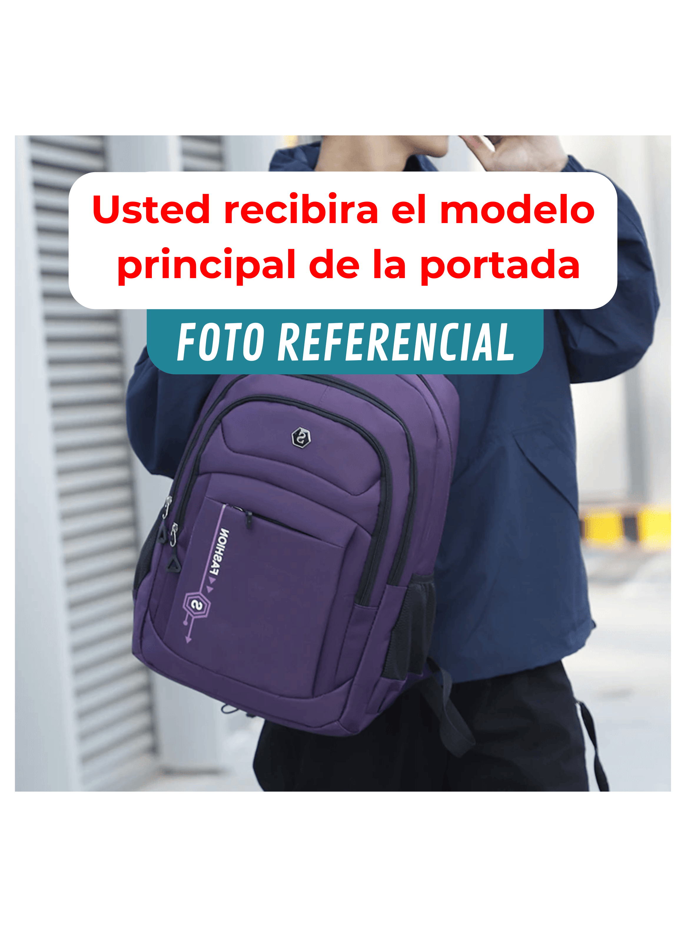 Mochila Escolar Juvenil y Universitario 45cm Diseño Multifuncional Grey-3