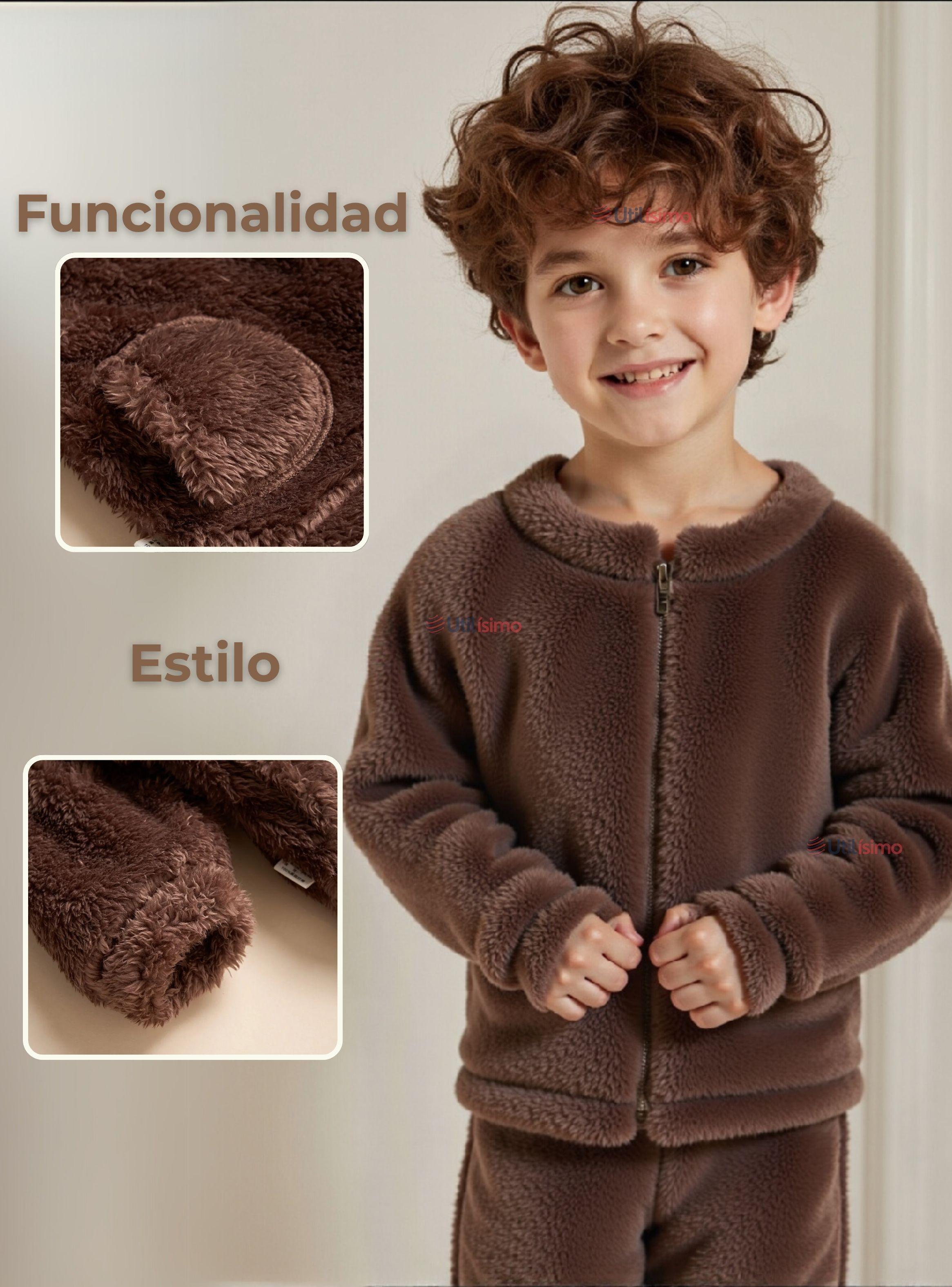 Conjunto Frizado Polar 2 Piezas Niño Marrón -4