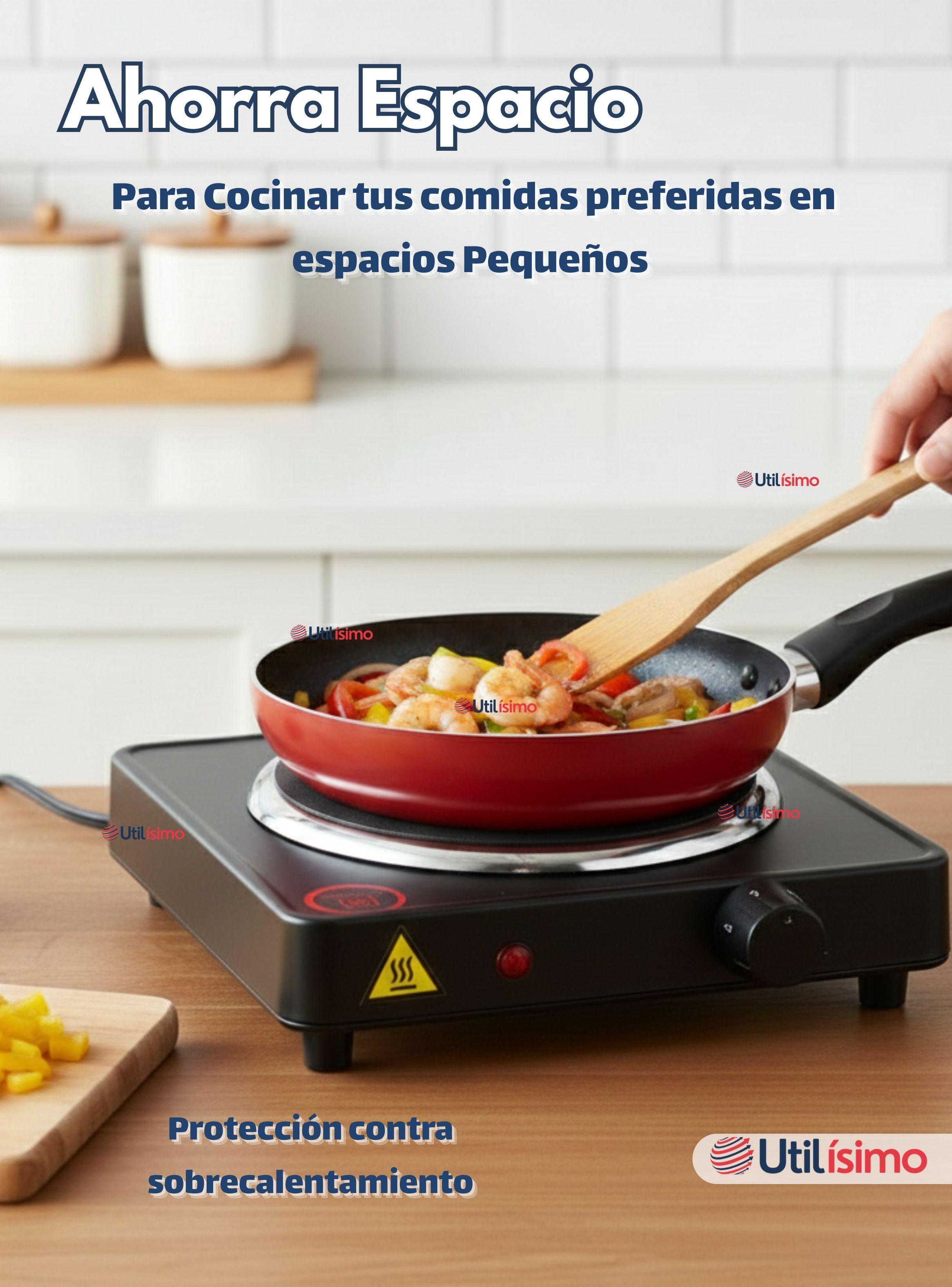 Cocina Cocinilla Eléctrica 1 Plato Encimera 1000W de Potencia Color Negro-4