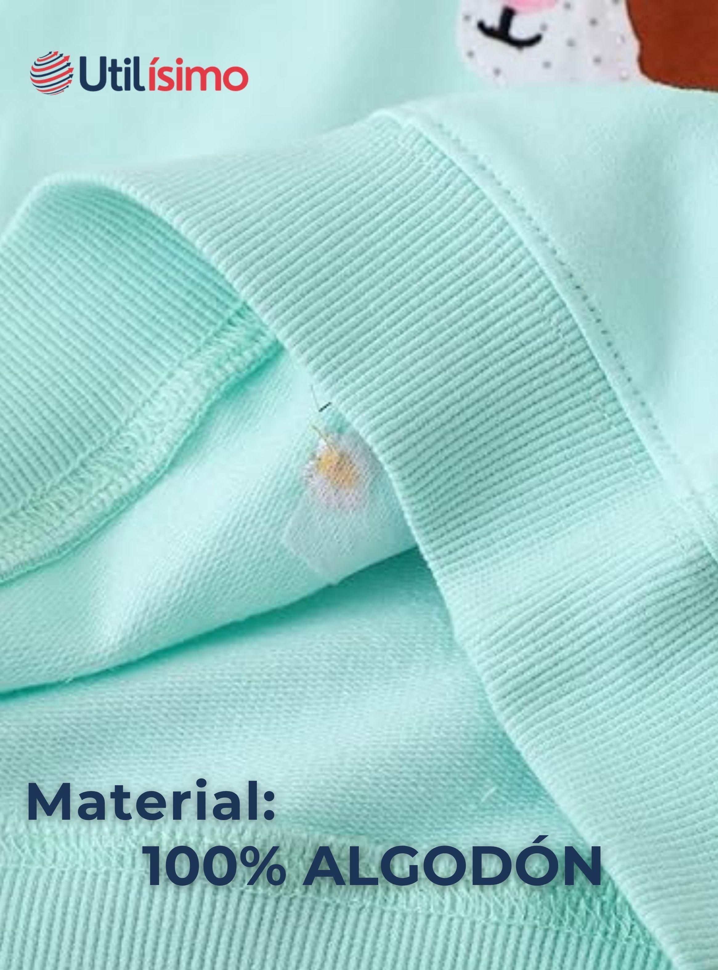  Polerón Algodón Cuello Redondo Niña Turquesa Hámster-4