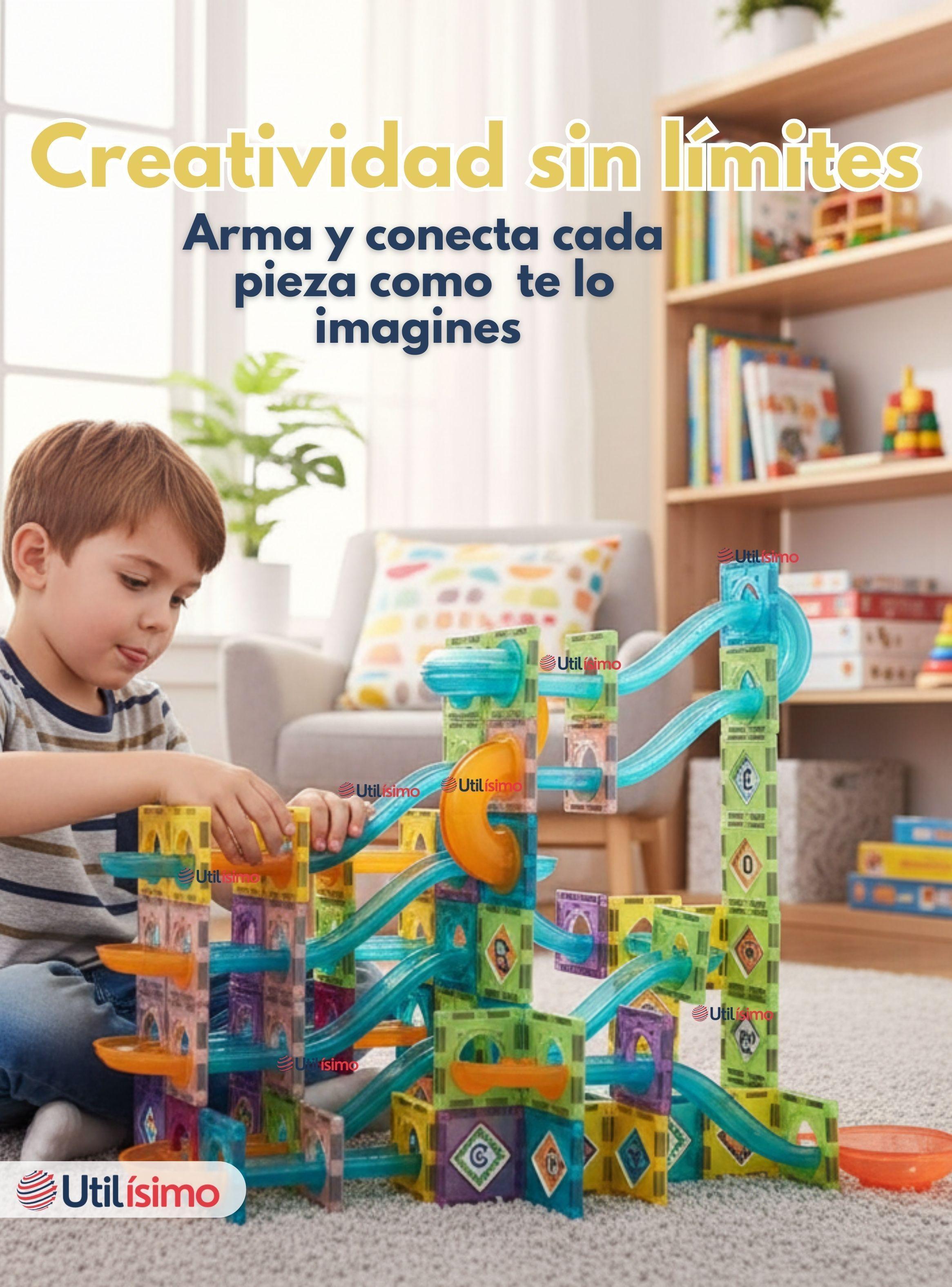 Pista Armable Bloques Magnético de 160 Piezas para Niño o Niña-5