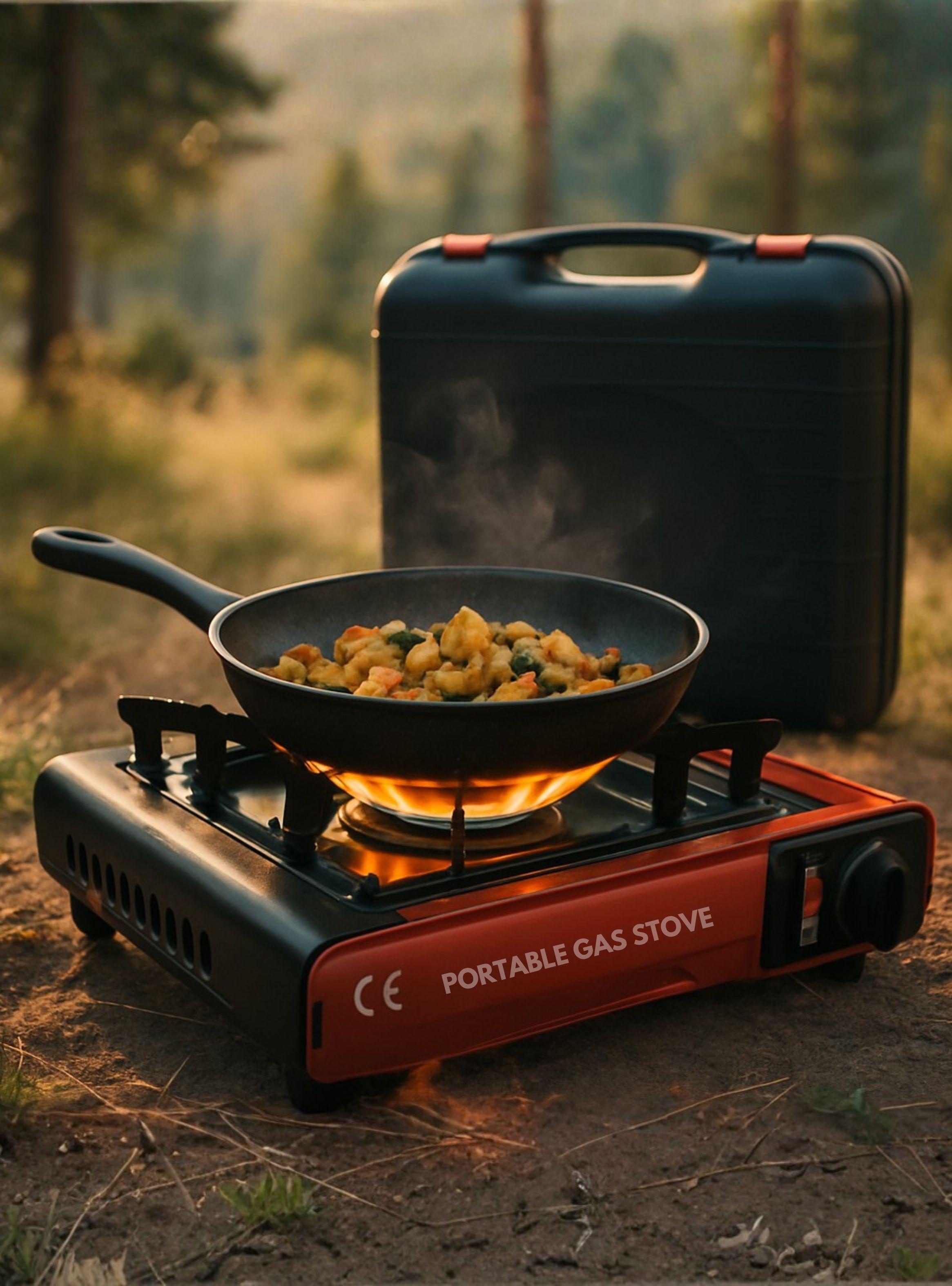 Cocina Cocinilla Camping Portátil + Kit Instalación +Sartén +Lata-1