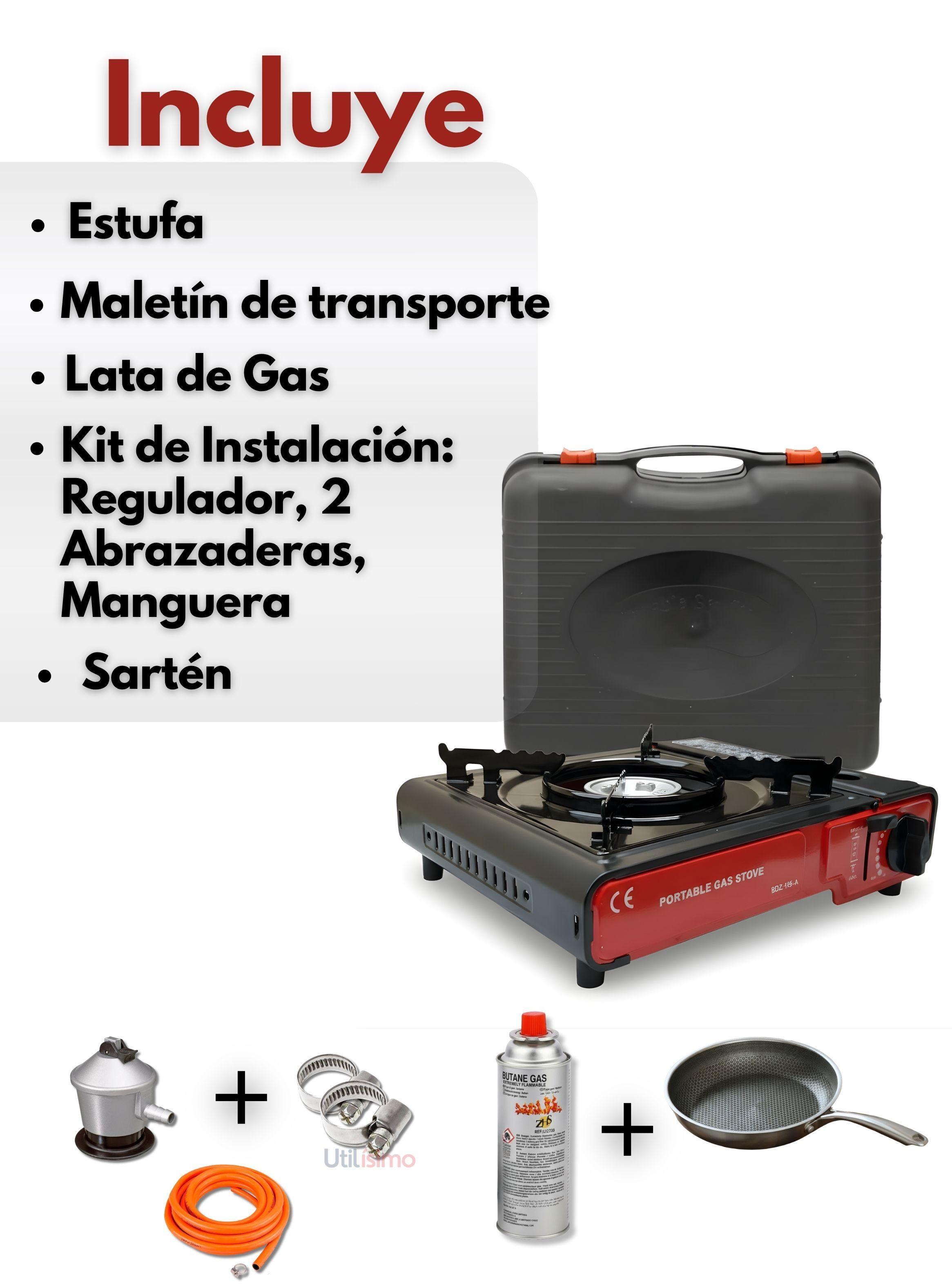 Cocina Cocinilla Camping Portátil + Kit Instalación +Sartén +Lata-2
