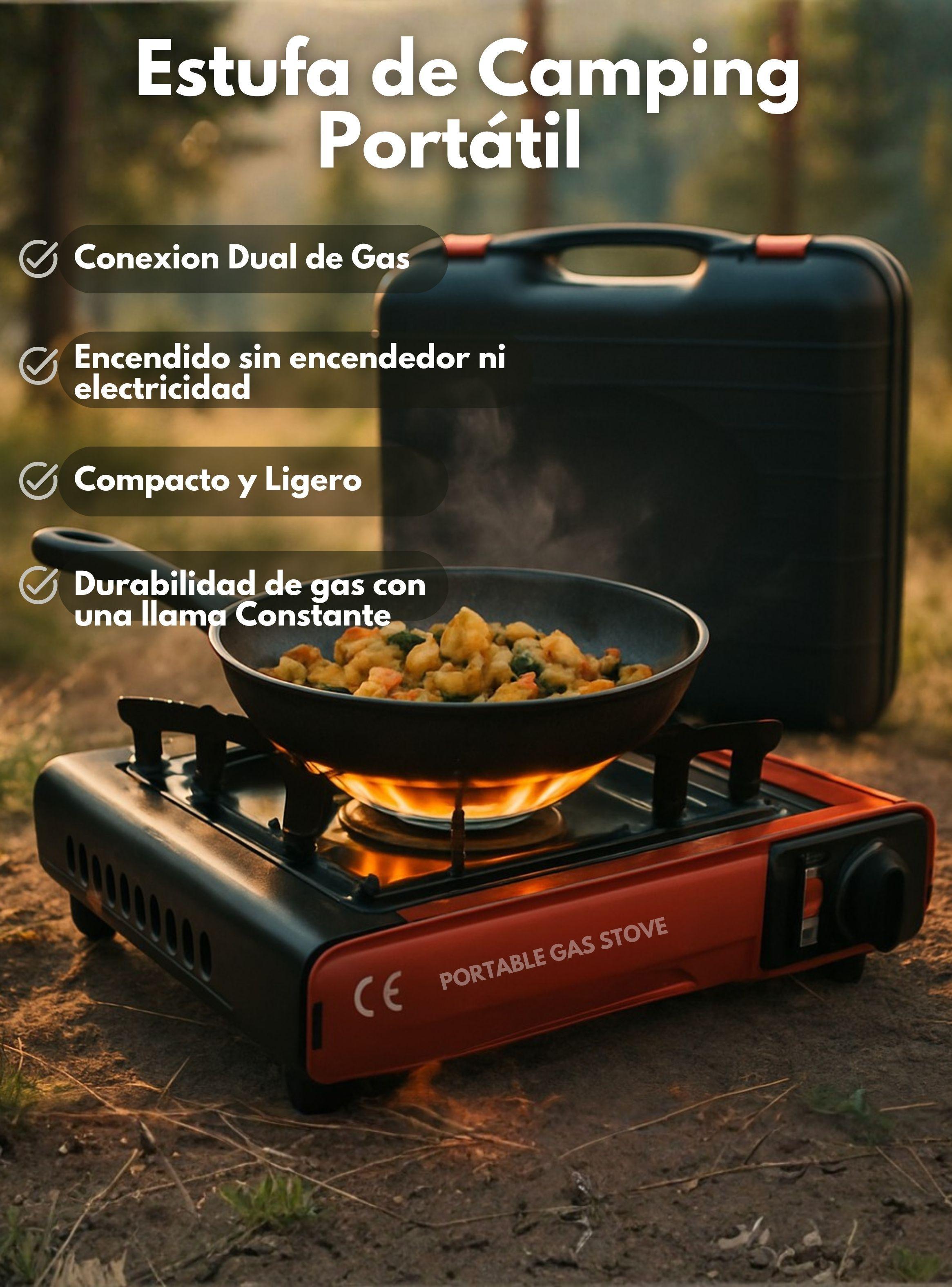 Cocina Cocinilla Camping Portátil + Kit Instalación +Sartén +Lata-3