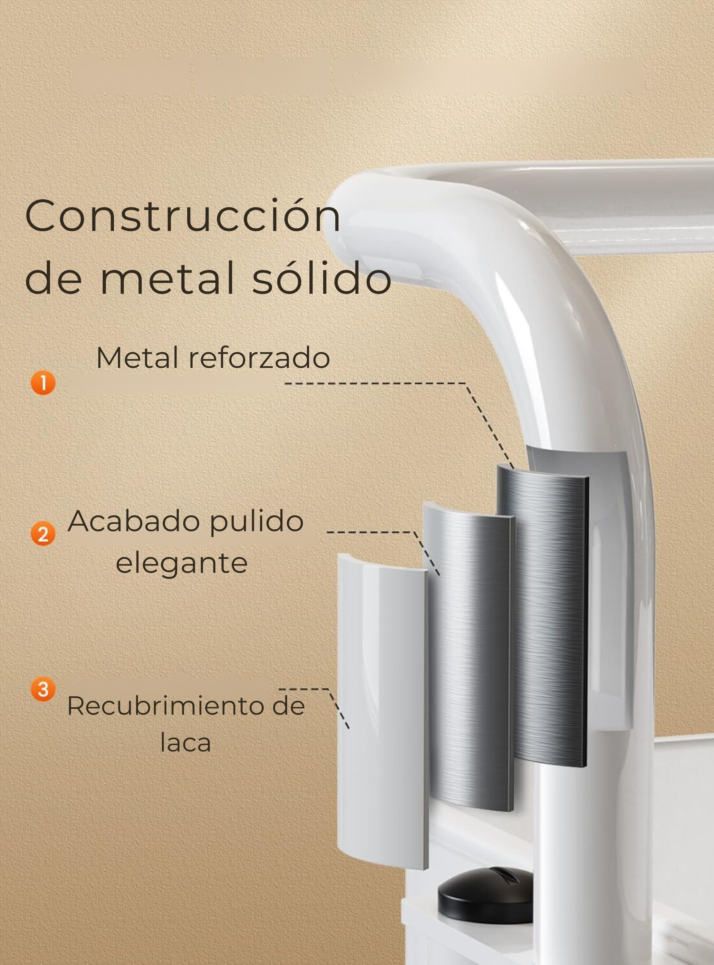 Carrito De Almacenamiento Organizador 3 Niveles Con Ruedas Color Blanco-5