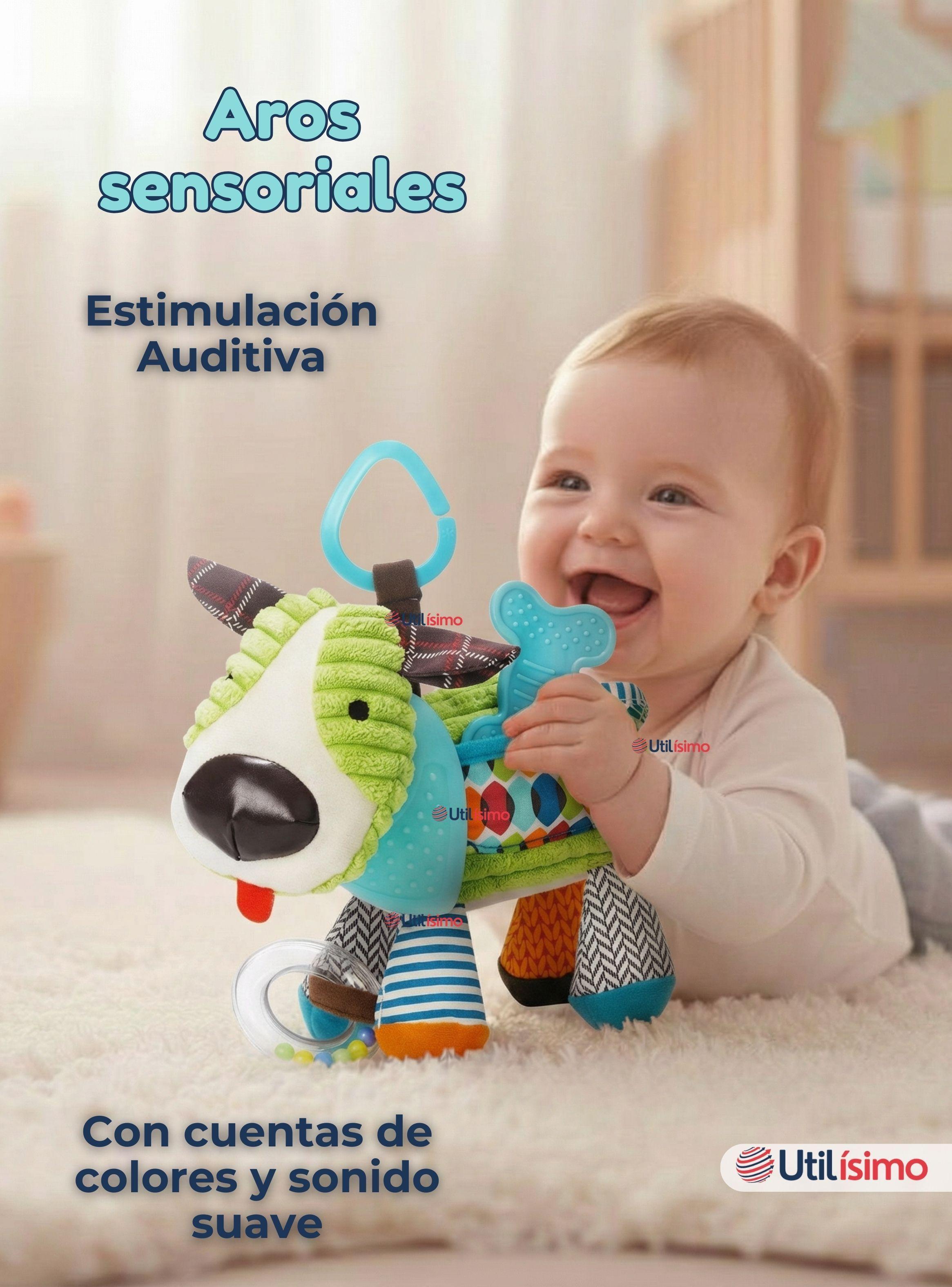 Juguete Peluche Animales Sensorial Con Mordedor Y Sonajero Diseño Perrito para Niña y Niño-6