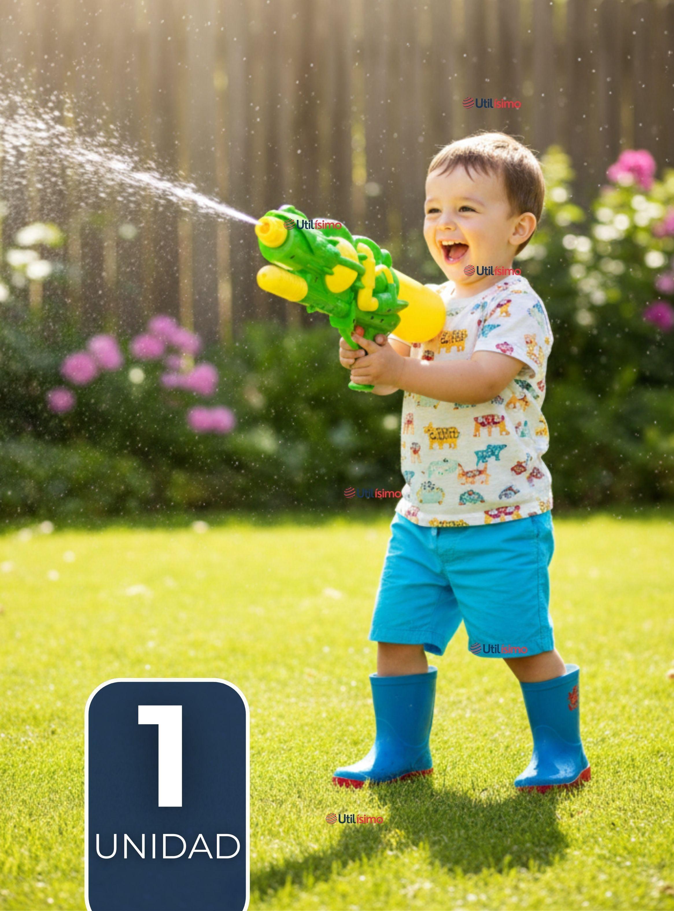 Pistola De Agua 500ml 45cm Colores Surtidos Juguete Lanza Agua para Niño Niña-0