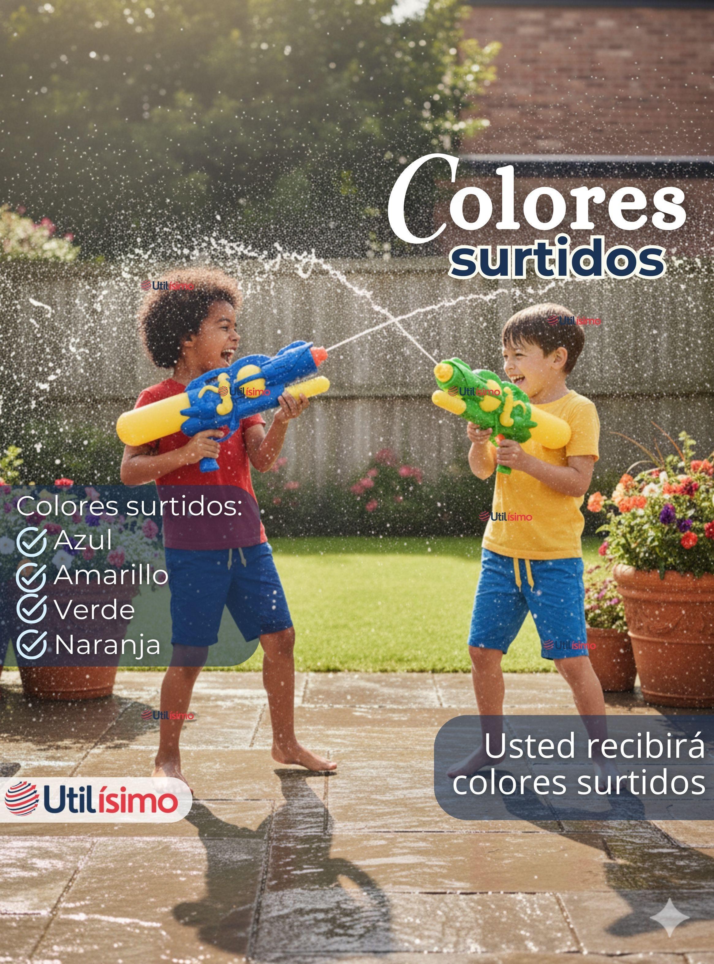 Pistola De Agua 500ml 45cm Colores Surtidos Juguete Lanza Agua para Niño Niña-1