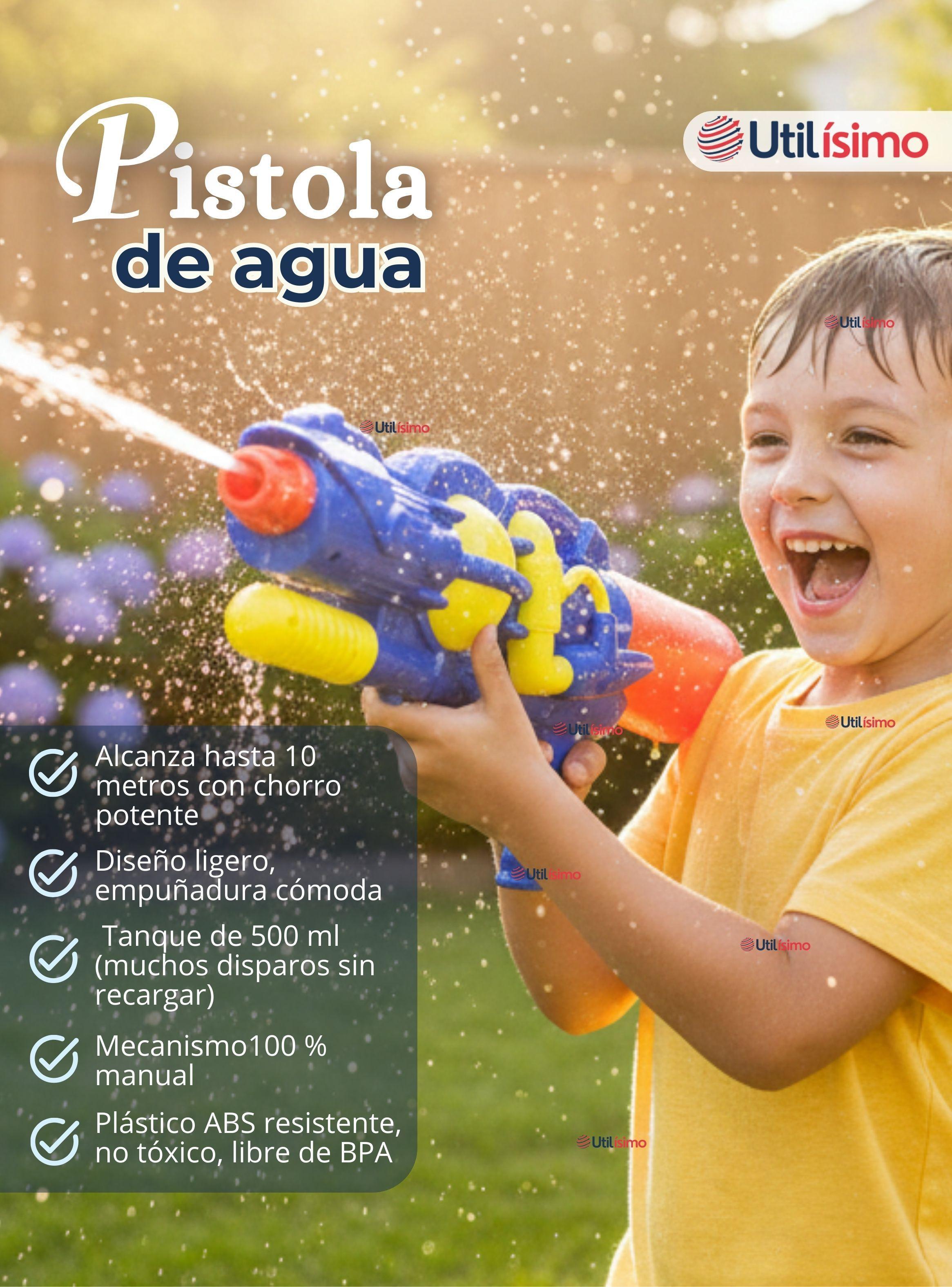 Pistola De Agua 500ml 45cm Colores Surtidos Juguete Lanza Agua para Niño Niña-2