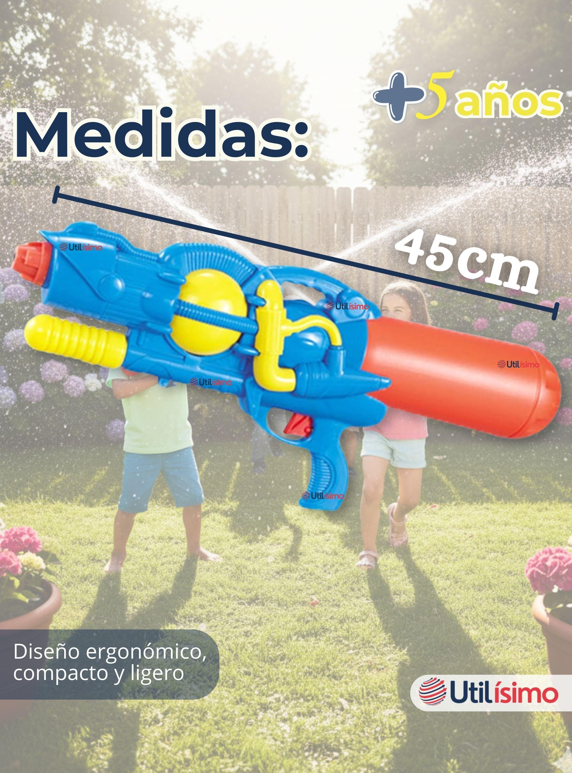 Pistola De Agua 500ml 45cm Colores Surtidos Juguete Lanza Agua para Niño Niña-3