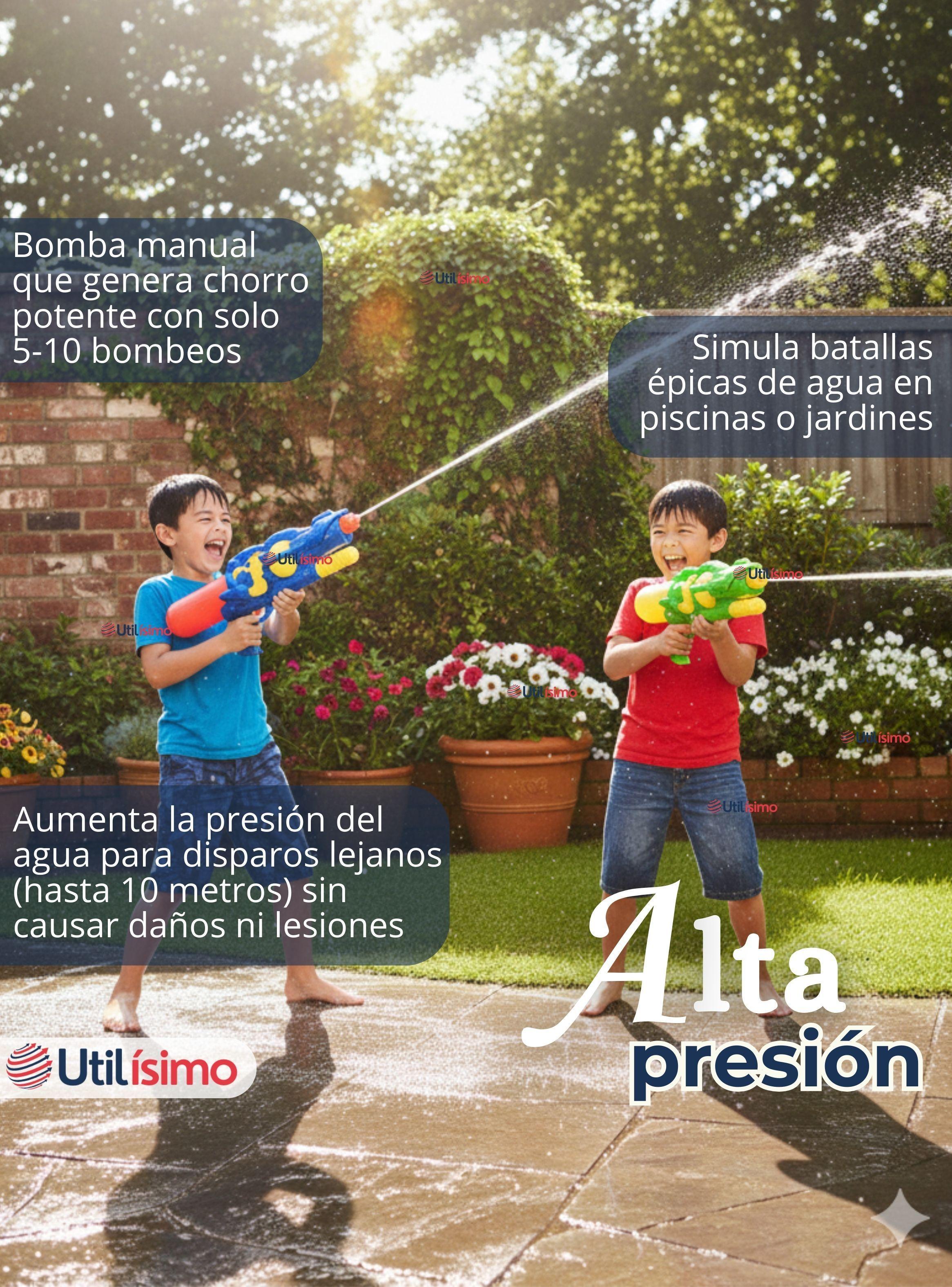 Pistola De Agua 500ml 45cm Colores Surtidos Juguete Lanza Agua para Niño Niña-4