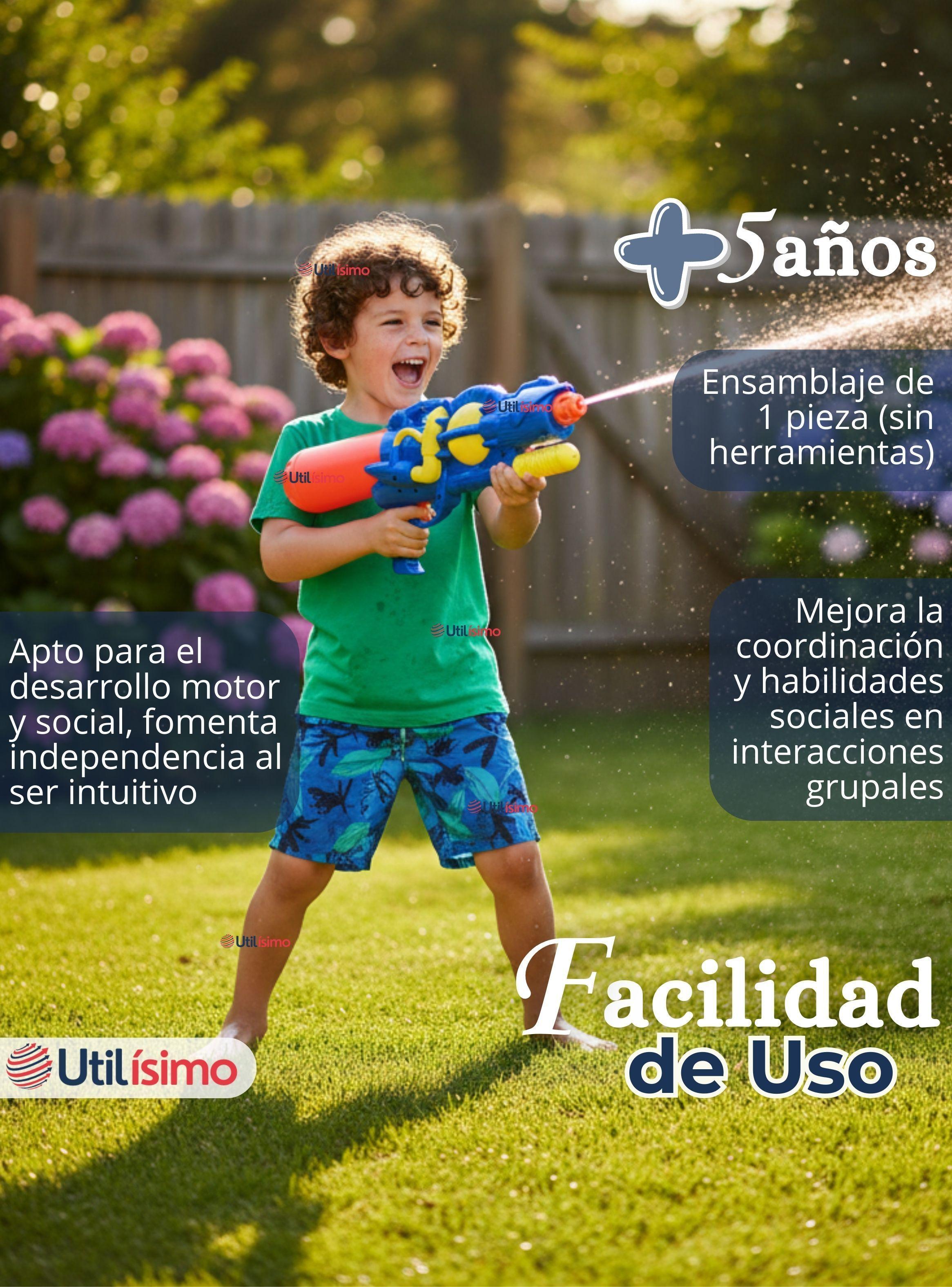 Pistola De Agua 500ml 45cm Colores Surtidos Juguete Lanza Agua para Niño Niña-5
