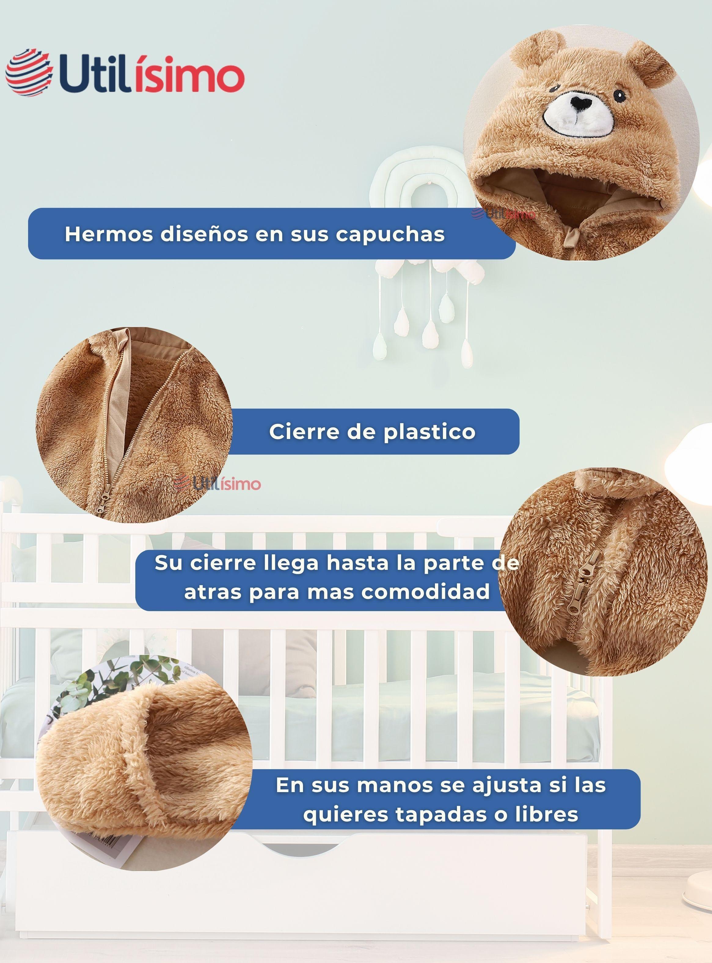 Enterito Oso Con Capucha Bebe Polar Marrón-3