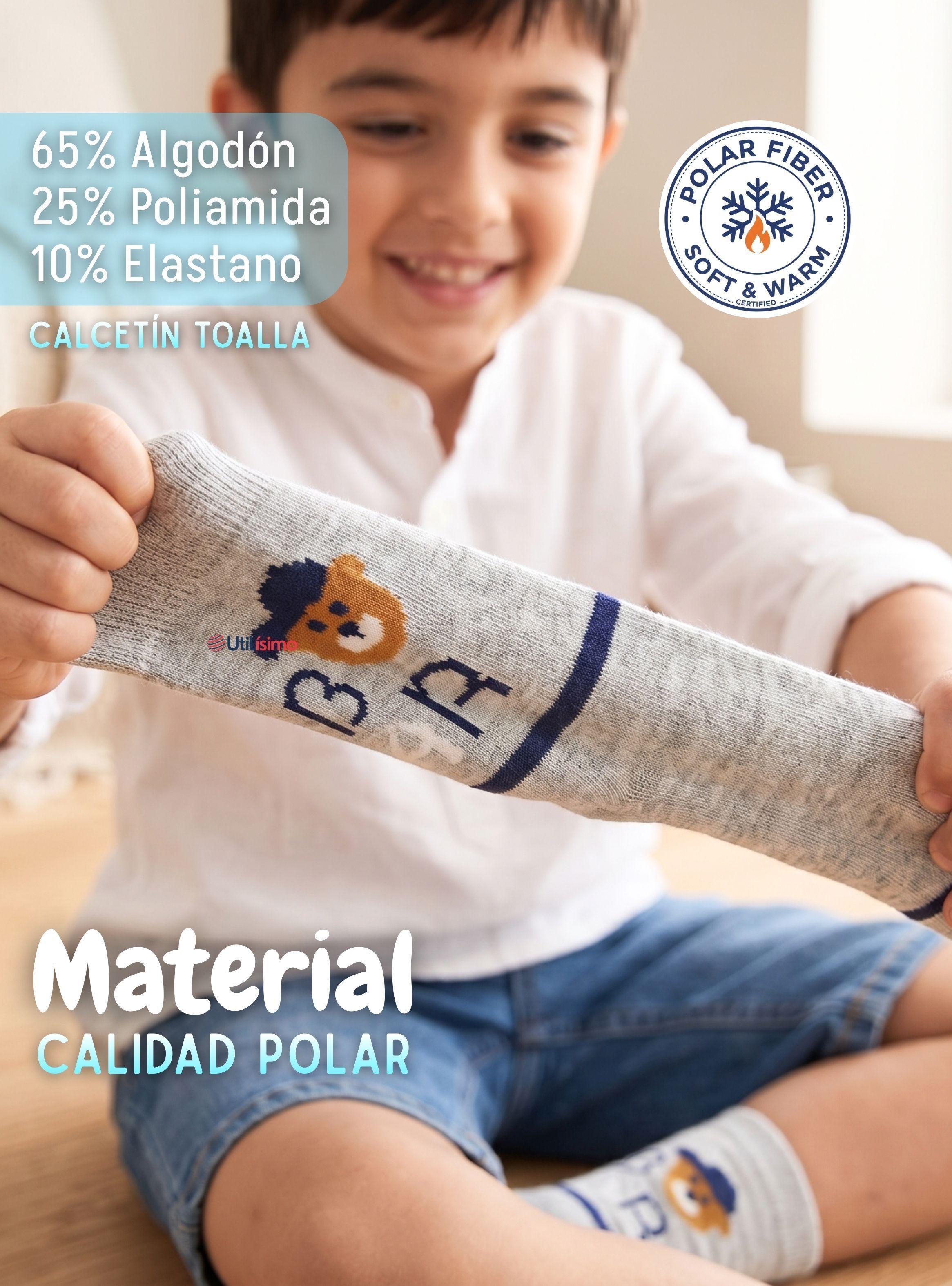 Pack 2 Pares Calcetines Toalla Niño Suaves Cálidos Invierno-7