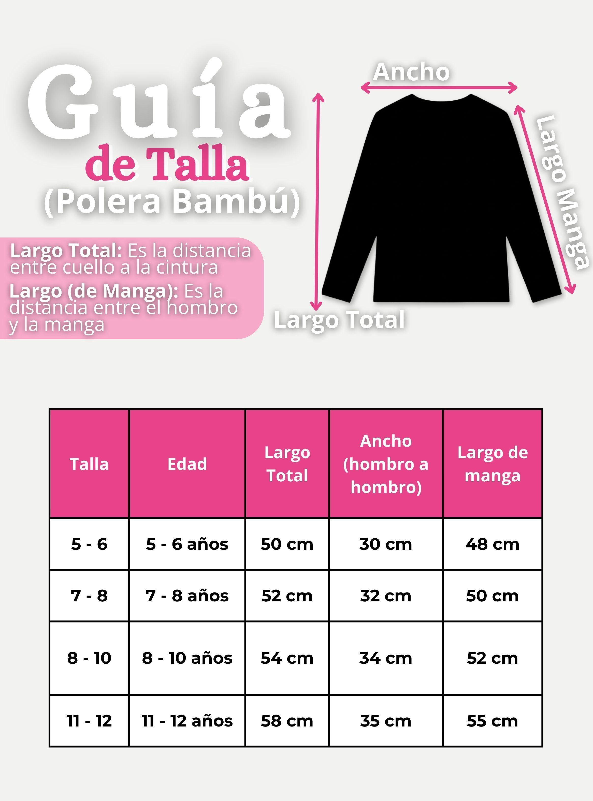 Camiseta Polera Bambú Cuello Redondo Rosado Oscuro Primera Capa Mangas Largas para Niñas-2