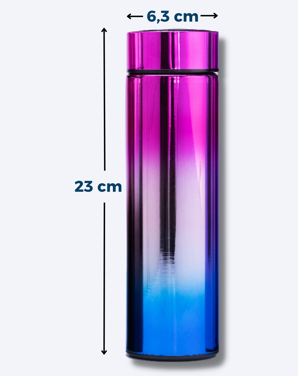 Termo Inteligente Vaso Digital Táctil Taza Led Smart Cup Plata Fucsia-2