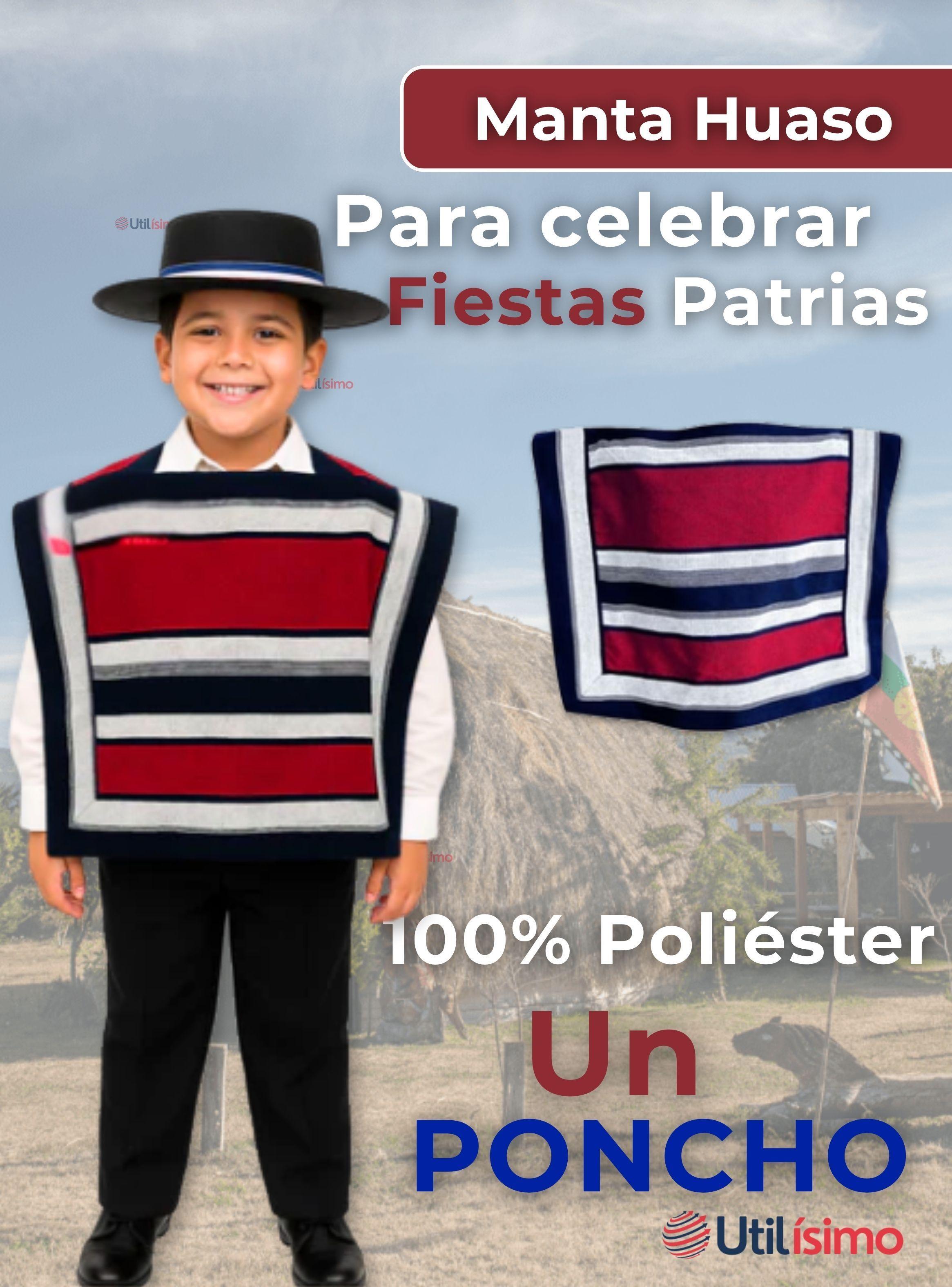 Poncho Manta Huaso Cueca Niños Fiestas Patrias-1
