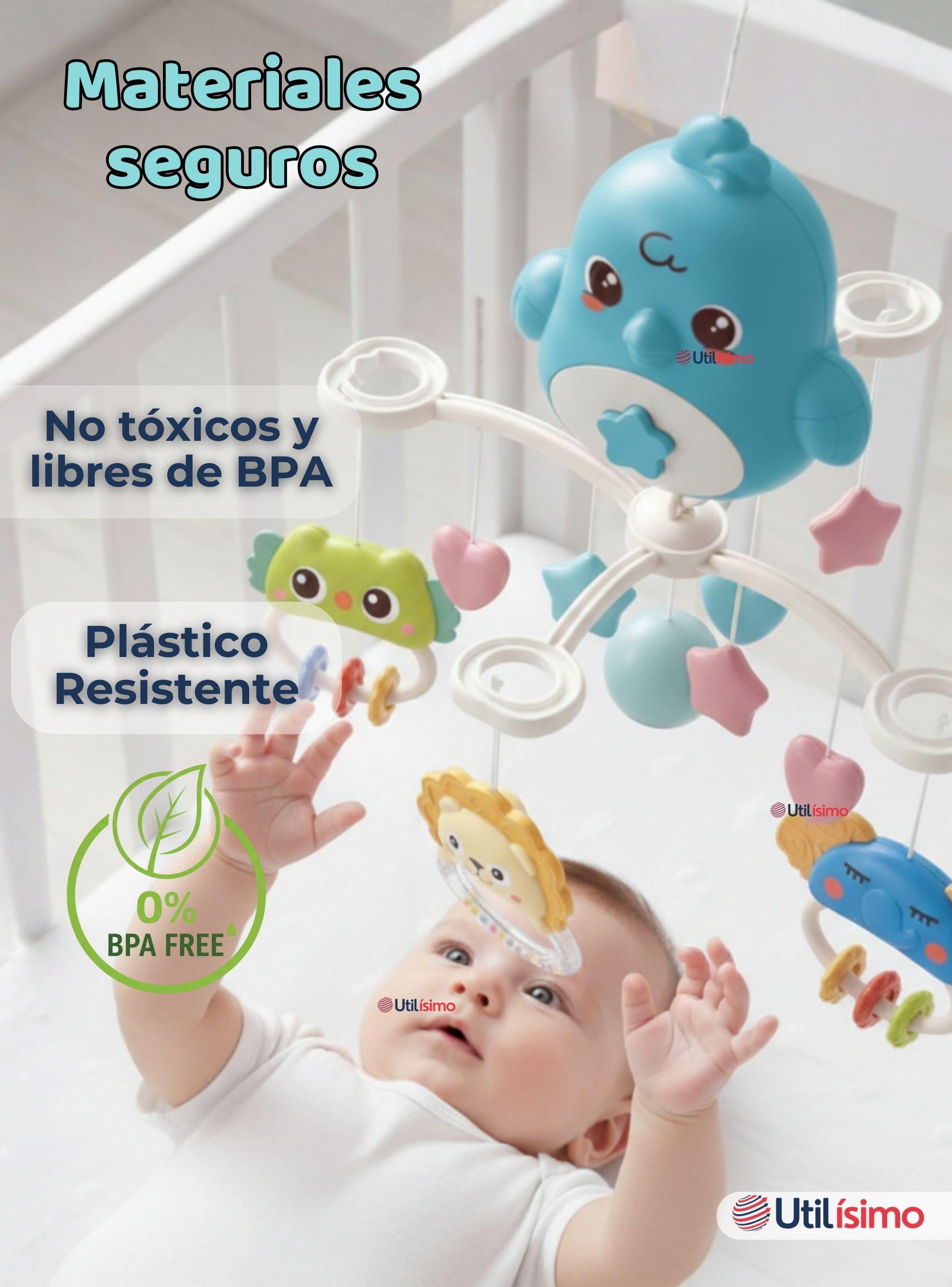 Móvil Giratorio Musical Proyector para Bebé Niño Azul-2