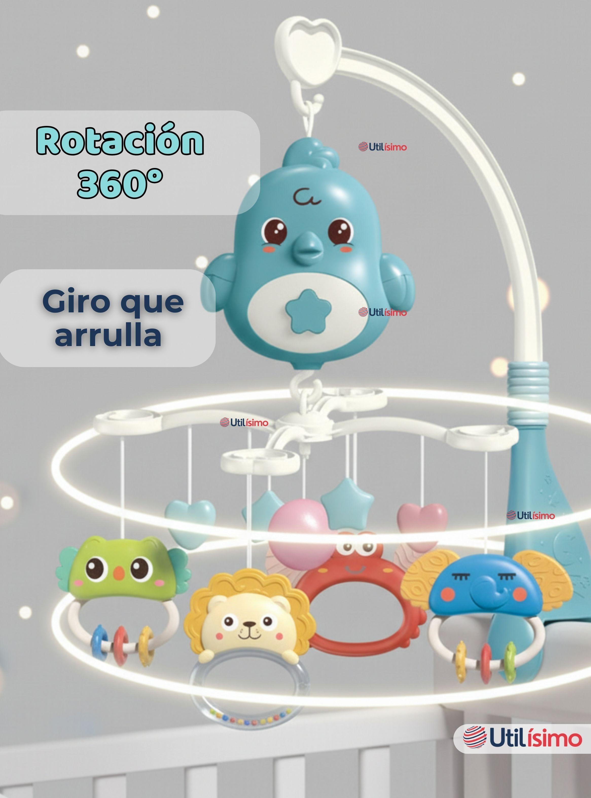 Móvil Giratorio Musical Proyector para Bebé Niño Azul-4