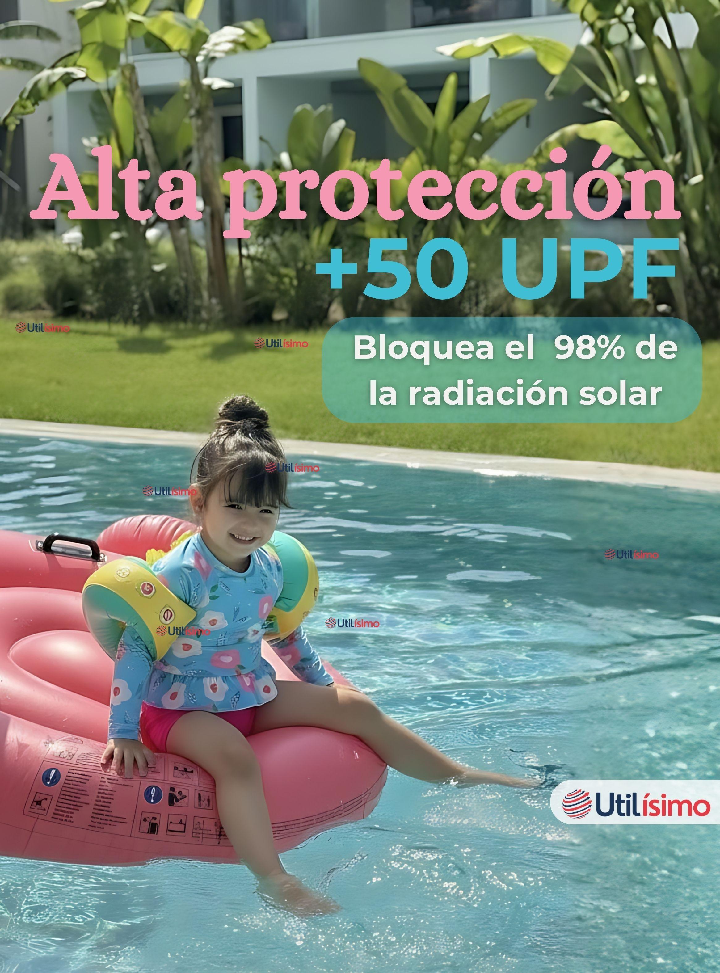 Traje De Baño Manga Larga y Pantalón Corto 2 Piezas para Niña de 2 a 7 años Flowers-2