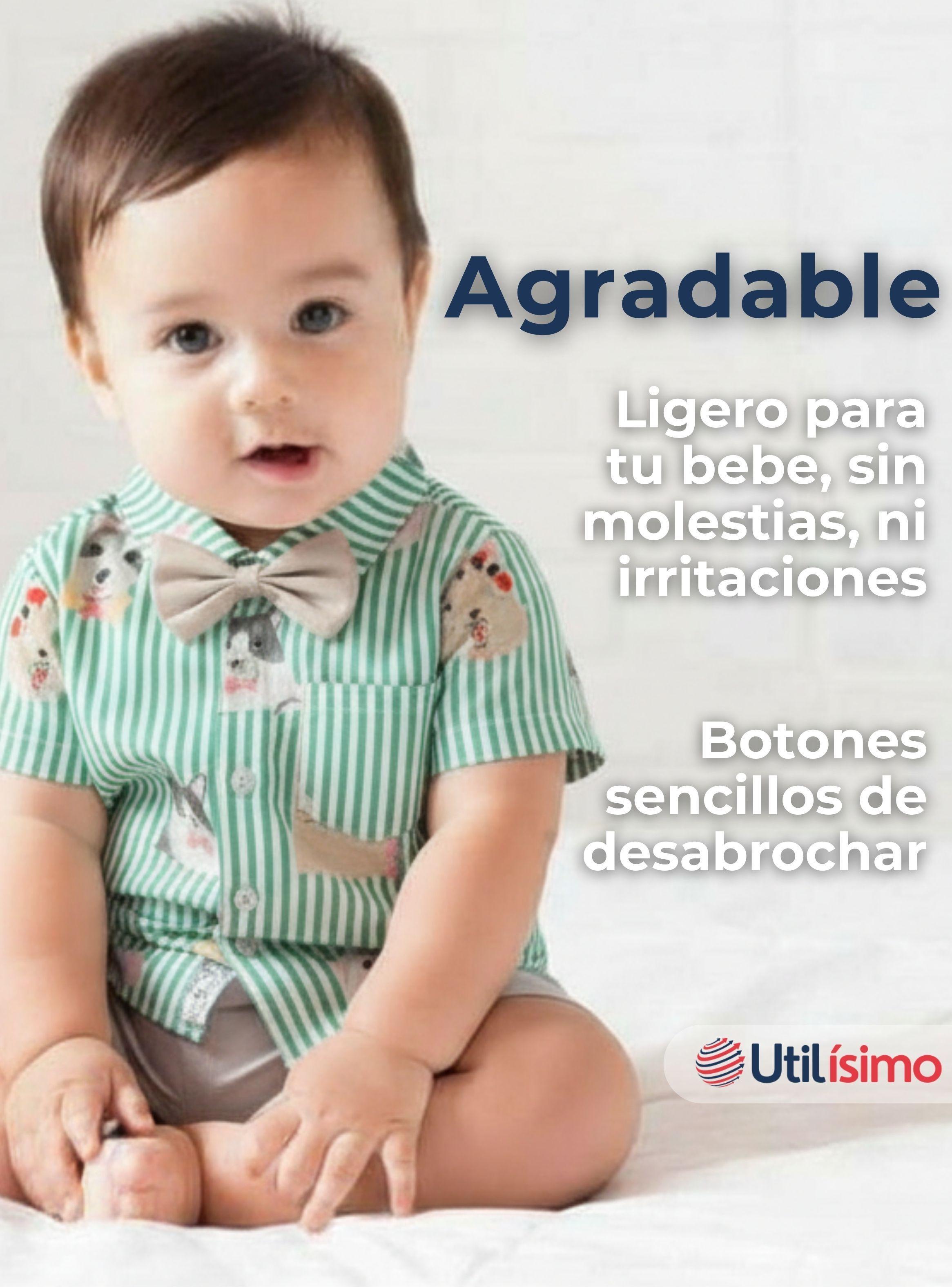 Conjunto de Vestir Camisa de Rayas Con Lazo Y Pantalón Corto Algodón Bebé y Niño-7