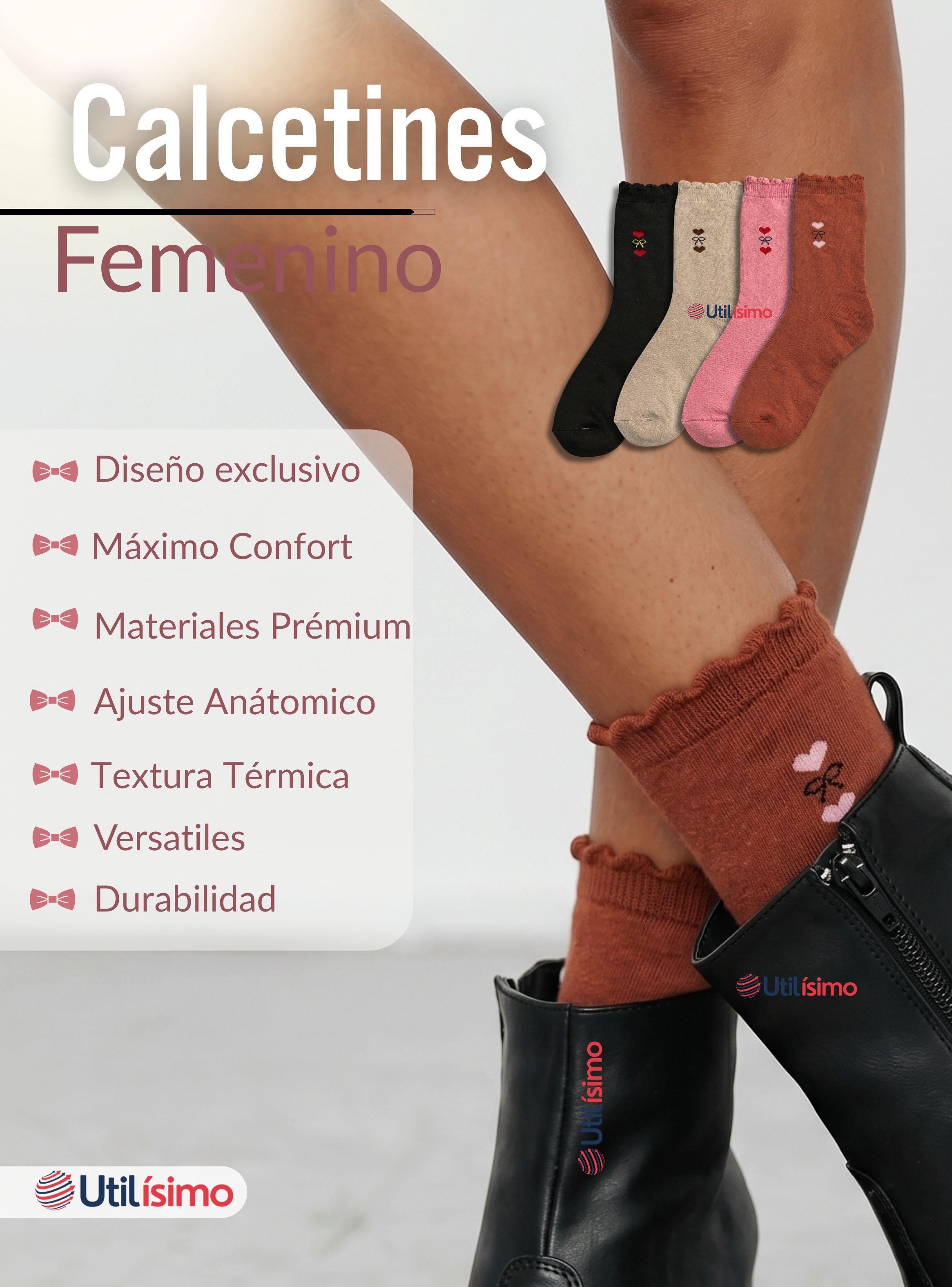 Calcetín Mujer Algodón con Toalla Color Surtidos Invierno-3