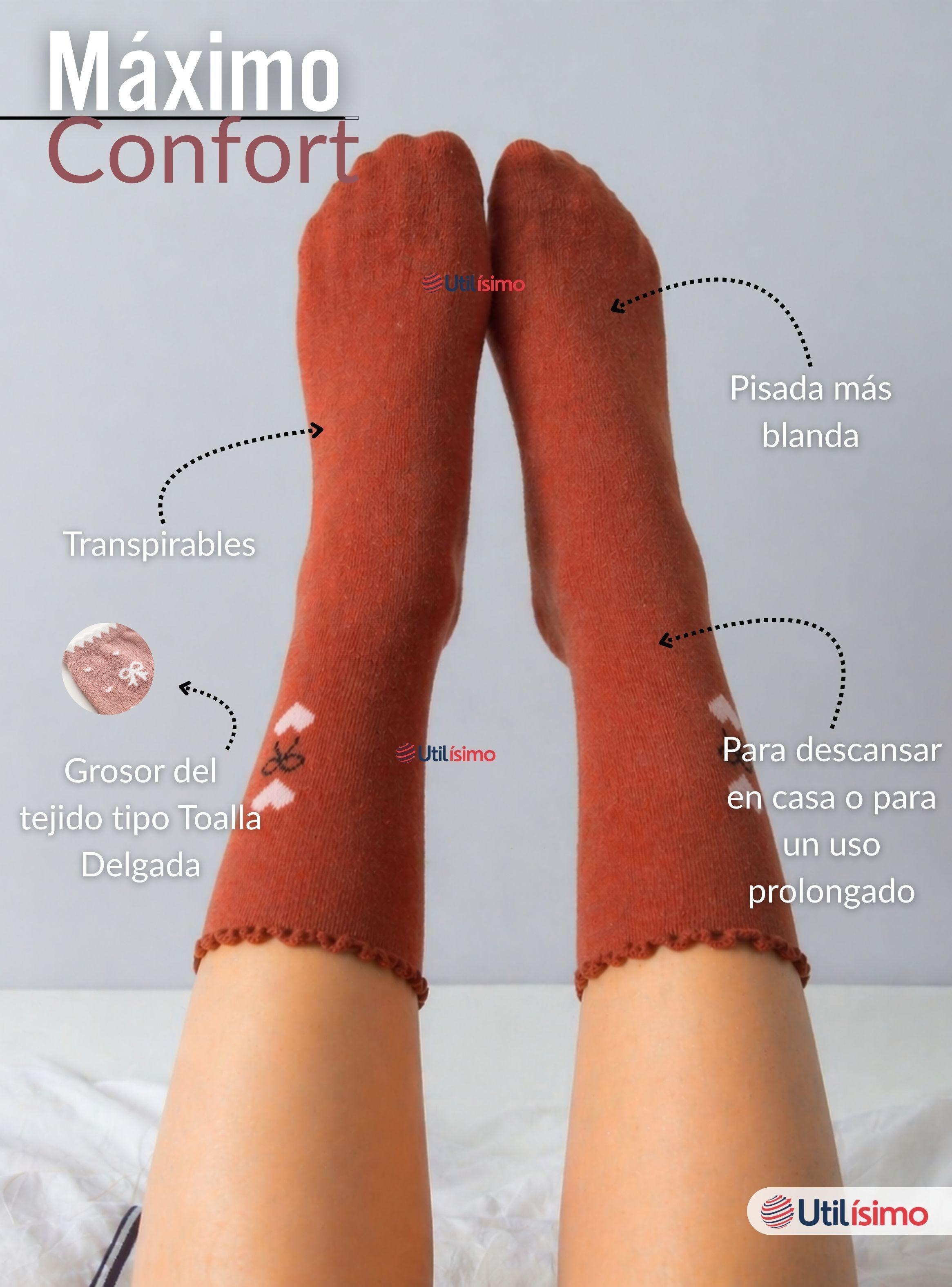 Calcetín Mujer Algodón con Toalla Color Surtidos Invierno-5
