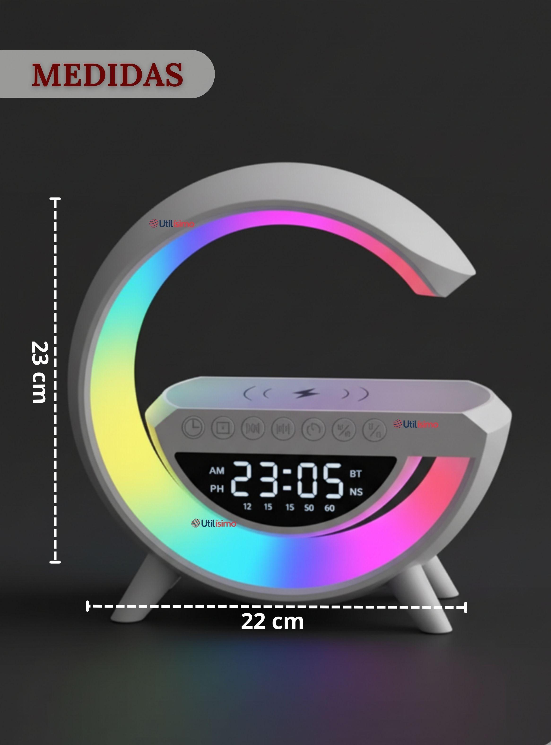 Lámpara Inteligente De Mesa con Luces Bluetooth Cargador Reloj-2