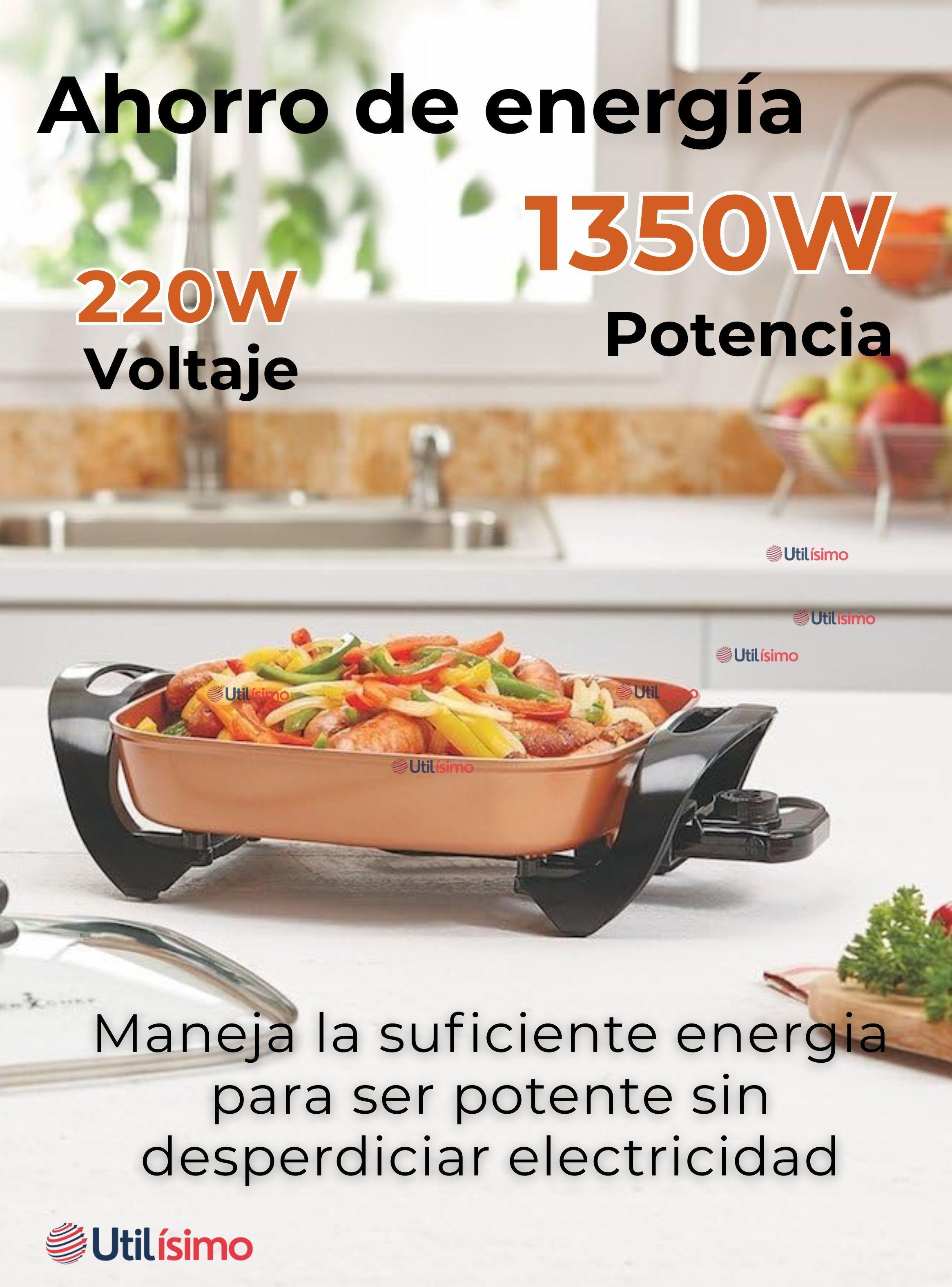 Sartén Eléctrico Multifuncional y Antiadherente 1350W Potencia-3