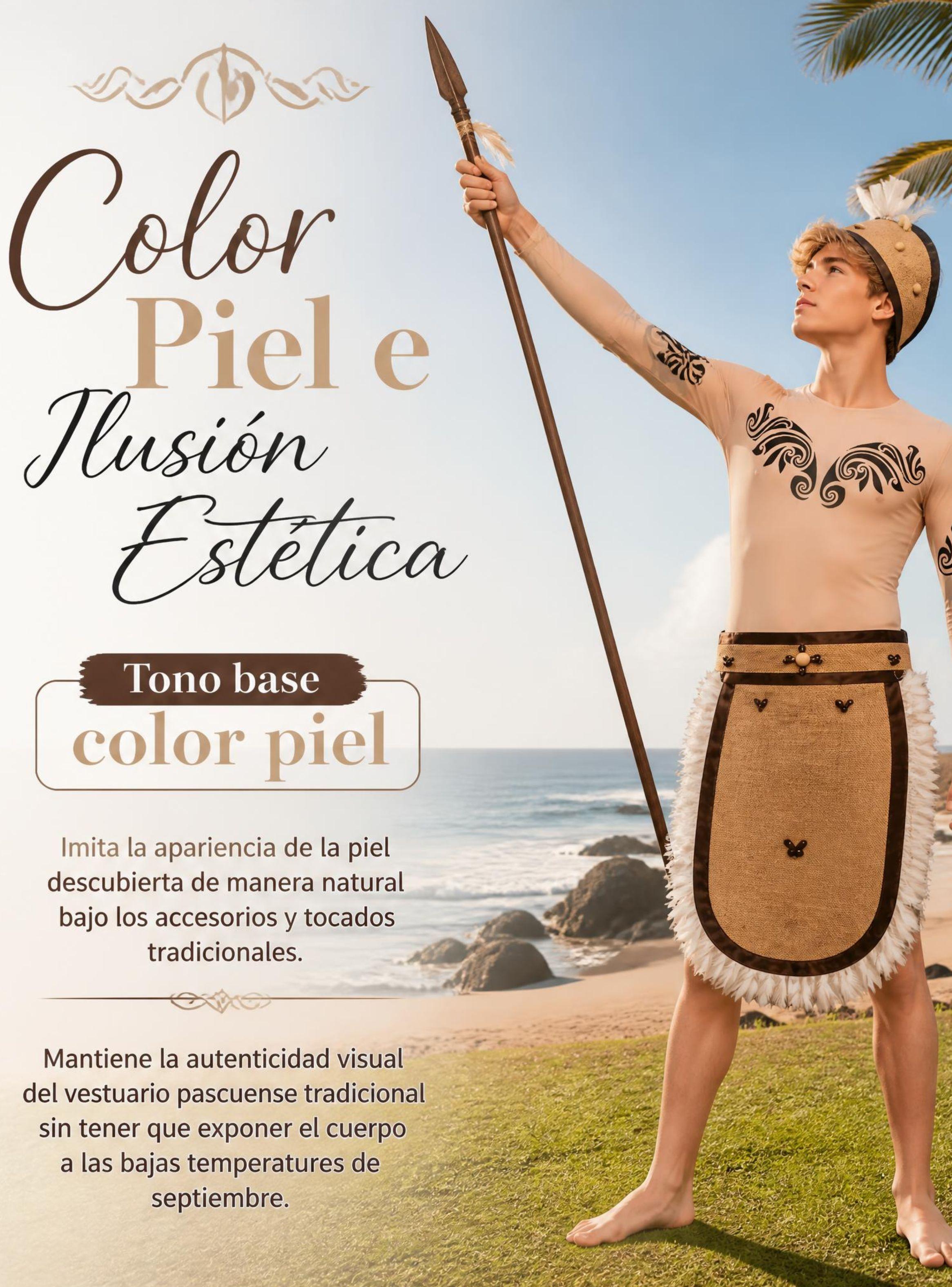 Polera Efecto Piel Tatuaje Falso Juvenil Rapa Nui Fiestas Patrias-5