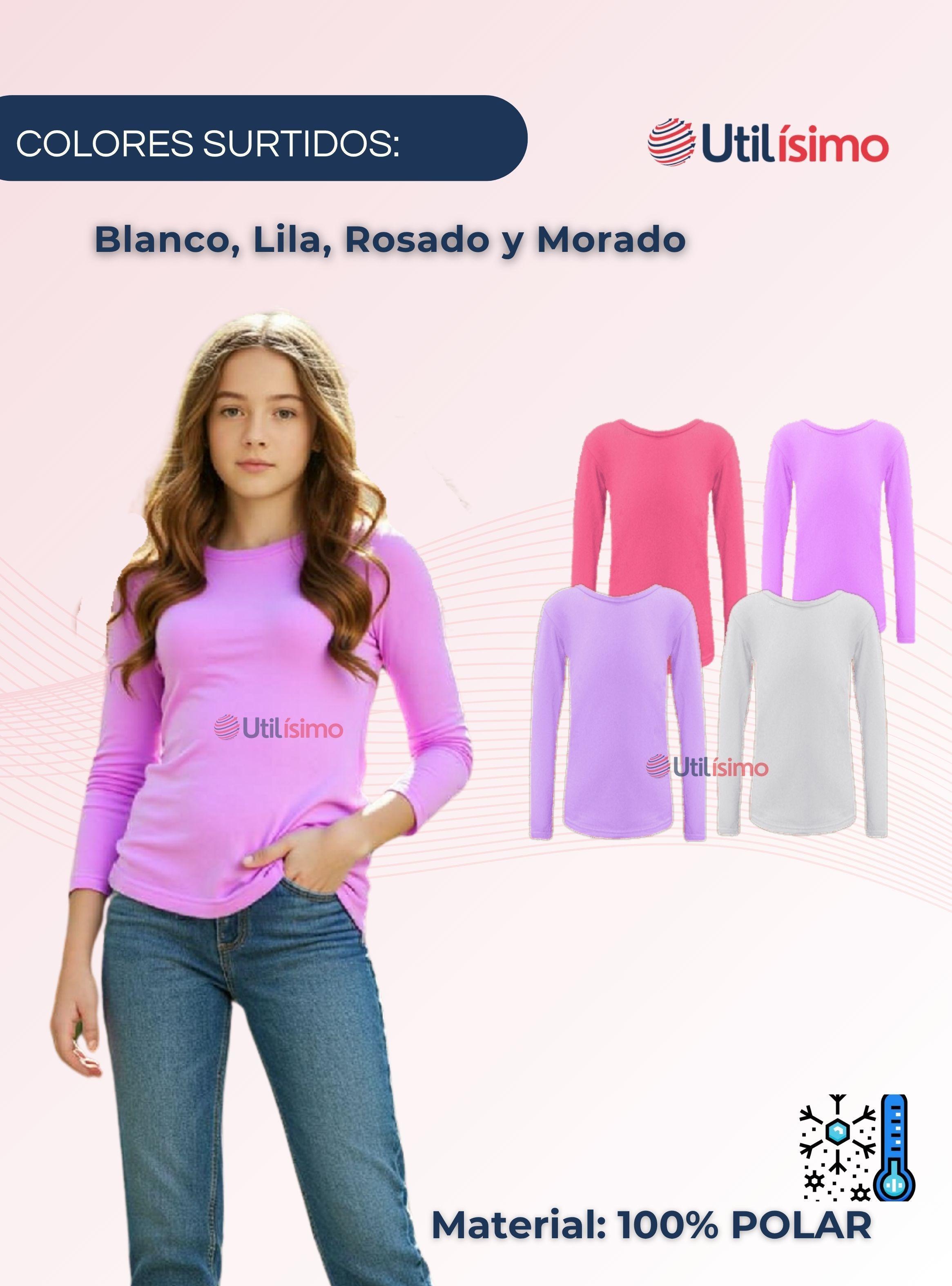 Pack 6 Camiseta cuello Redondo Polar NIña juvenil Colores Surtidos-2