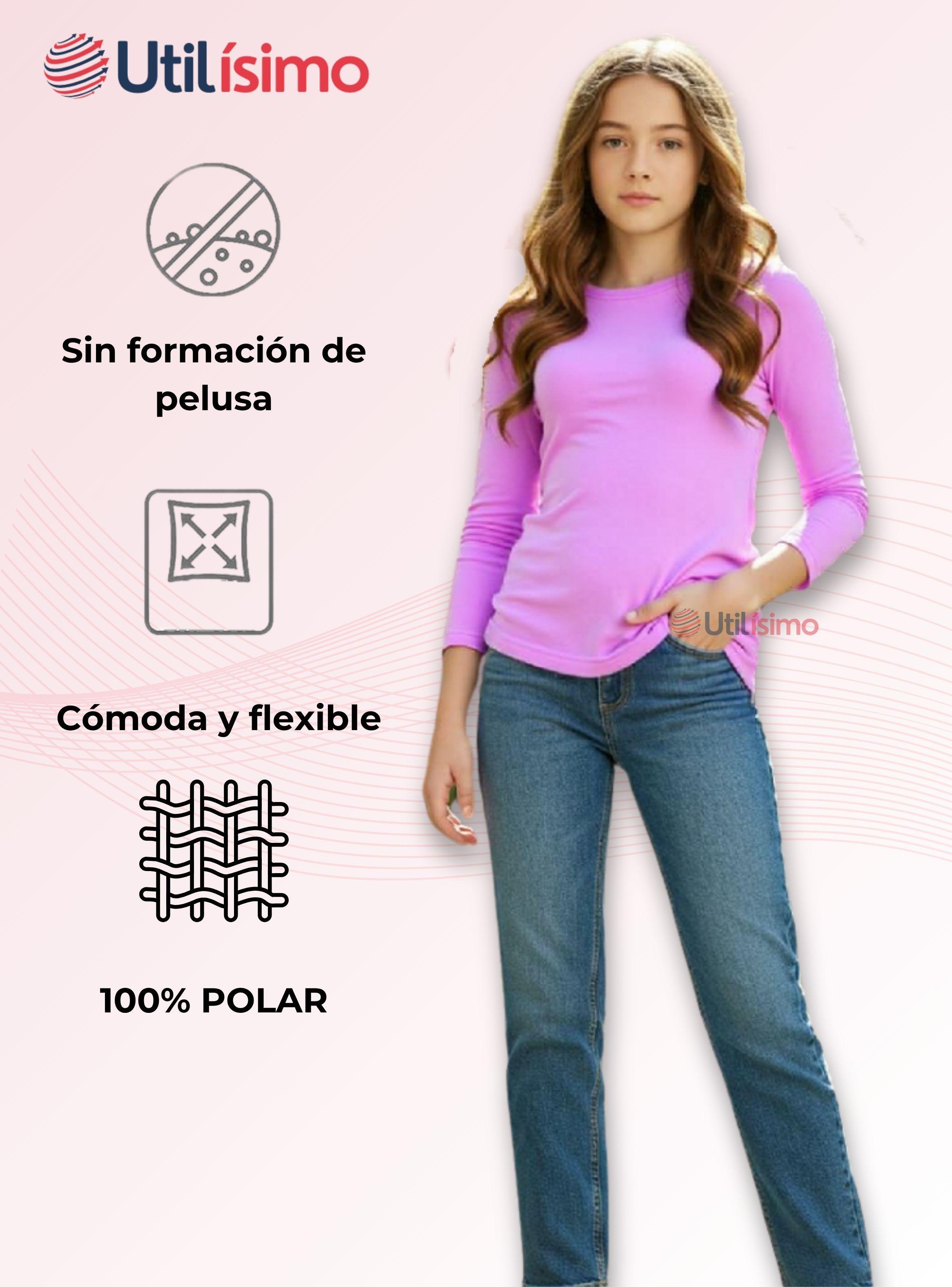 Pack 6 Camiseta cuello Redondo Polar NIña juvenil Colores Surtidos-3