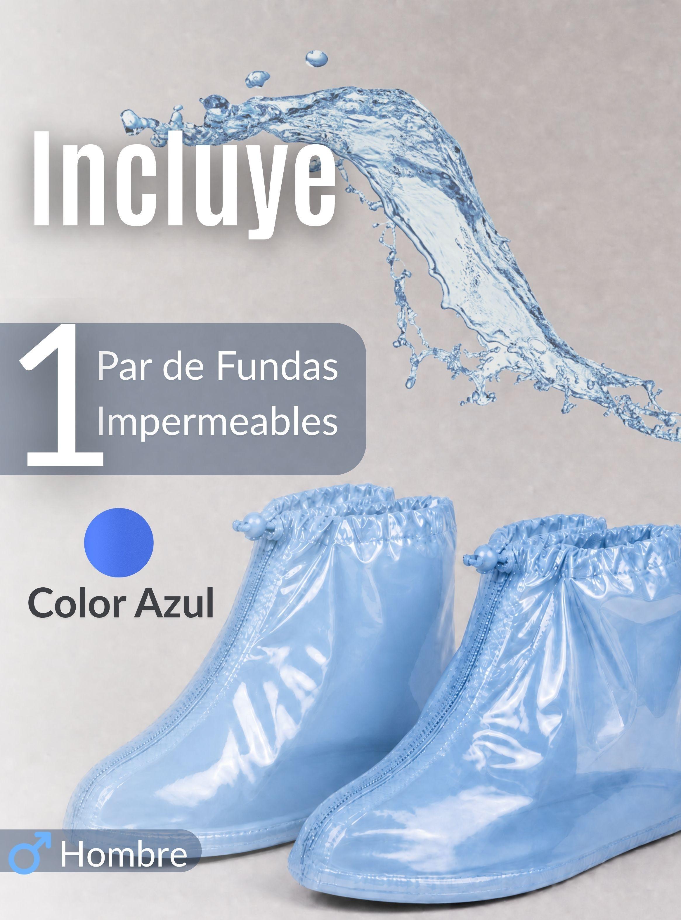 Fundas Cubre Calzado Impermeables Aislante Lluvia Azul 1 Par-2