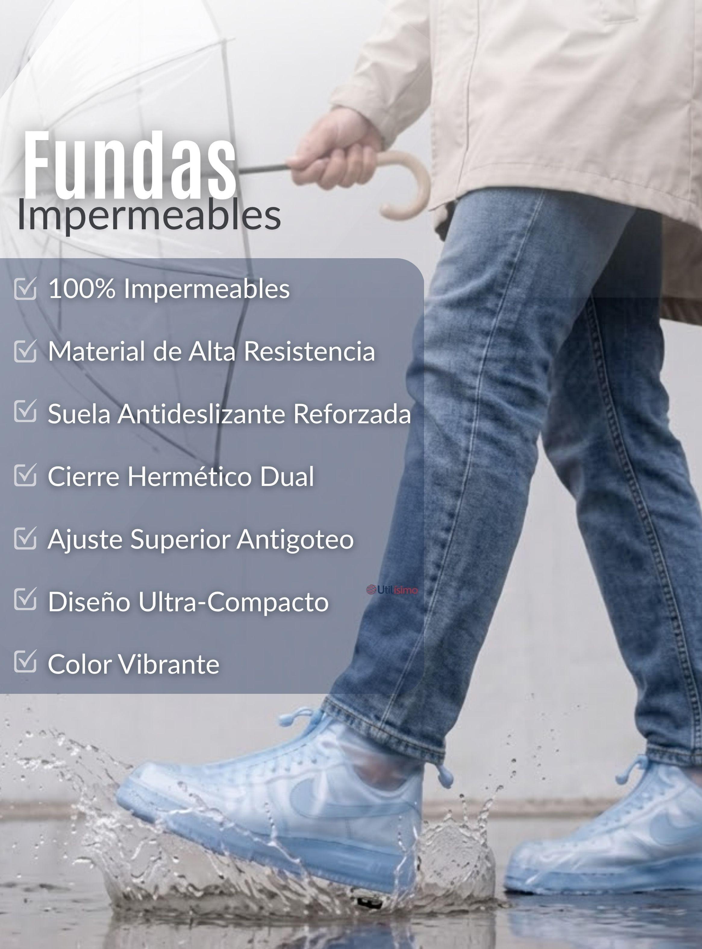 Fundas Cubre Calzado Impermeables Aislante Lluvia Azul 1 Par-4