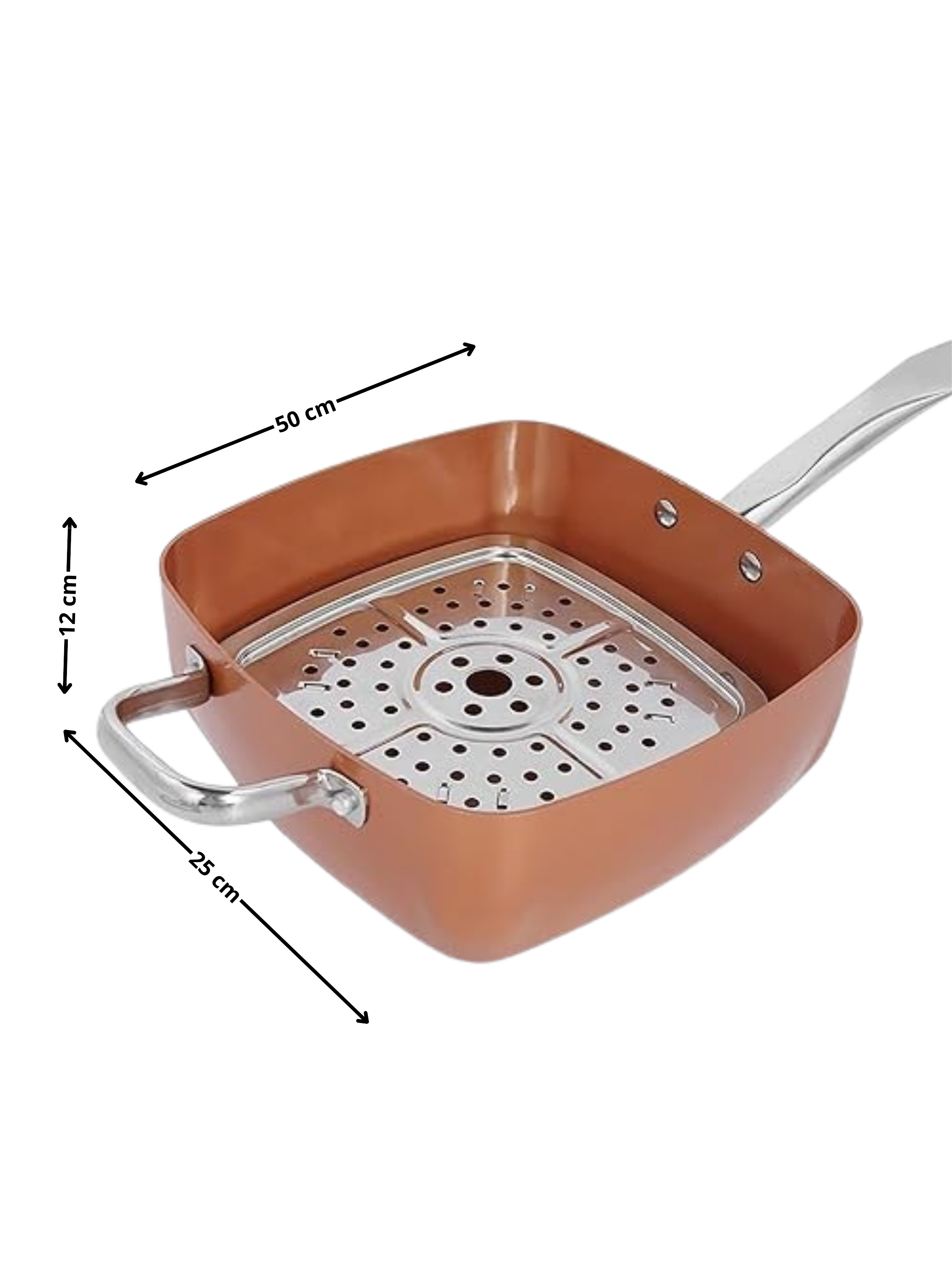 Sartén De Cobre Multiuso Antiadherente con Cesta-2