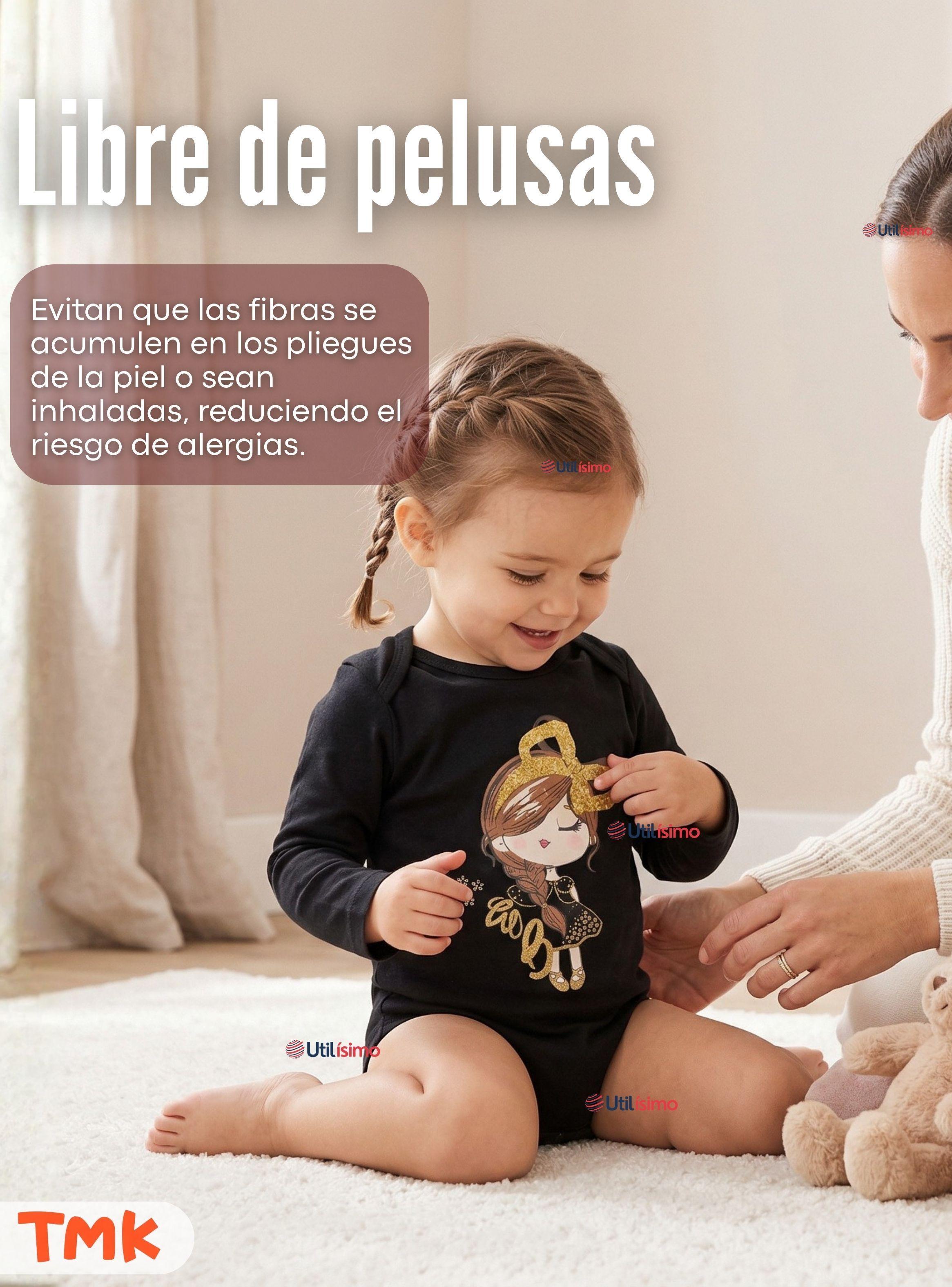 Pack 5 Bodys Manga Larga 100% Algodón Bebé Niña Golden Magic-6