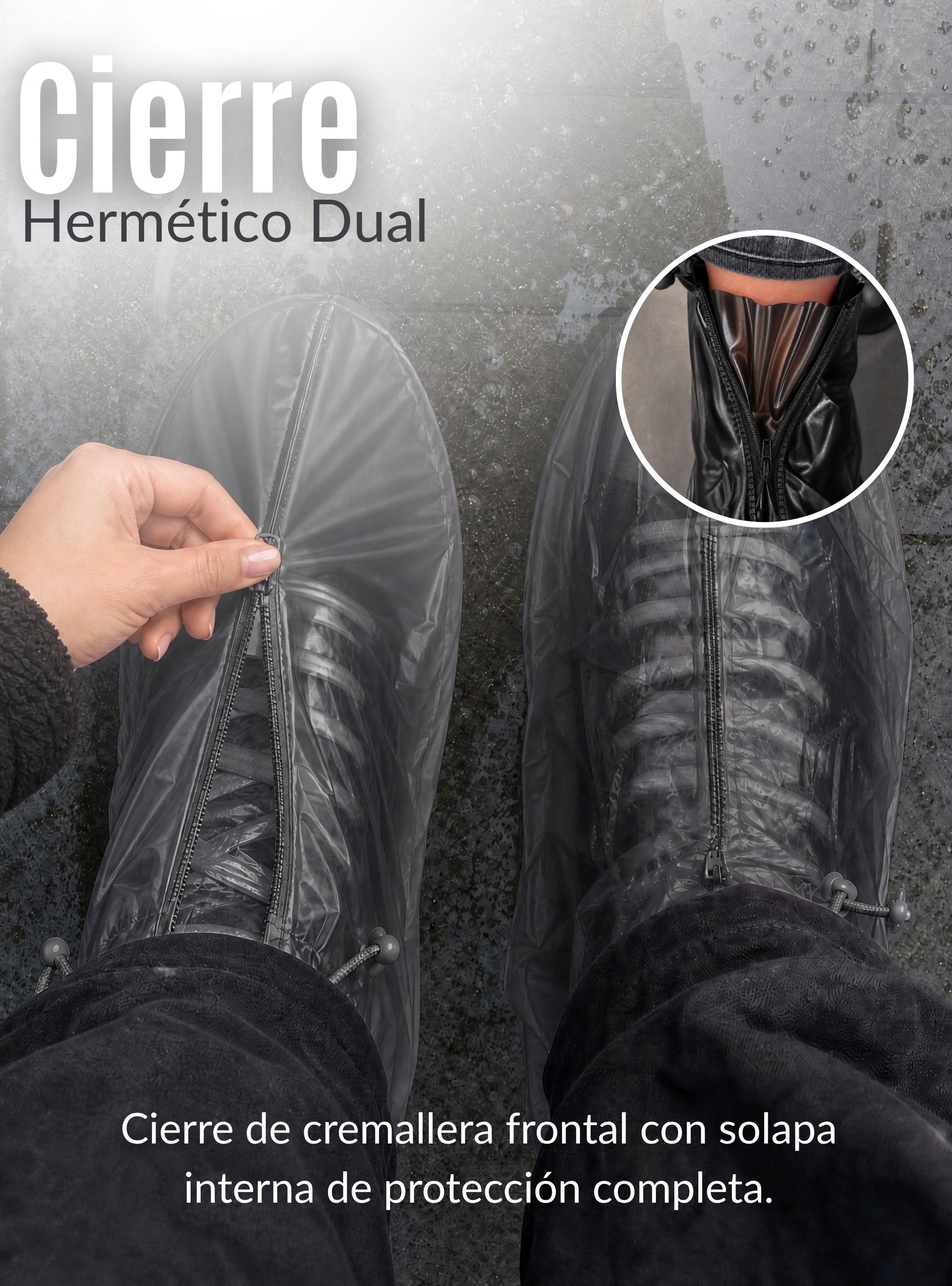 Fundas Cubre Calzado Impermeables Aislante Lluvia 1 Par Negro Hombre-7