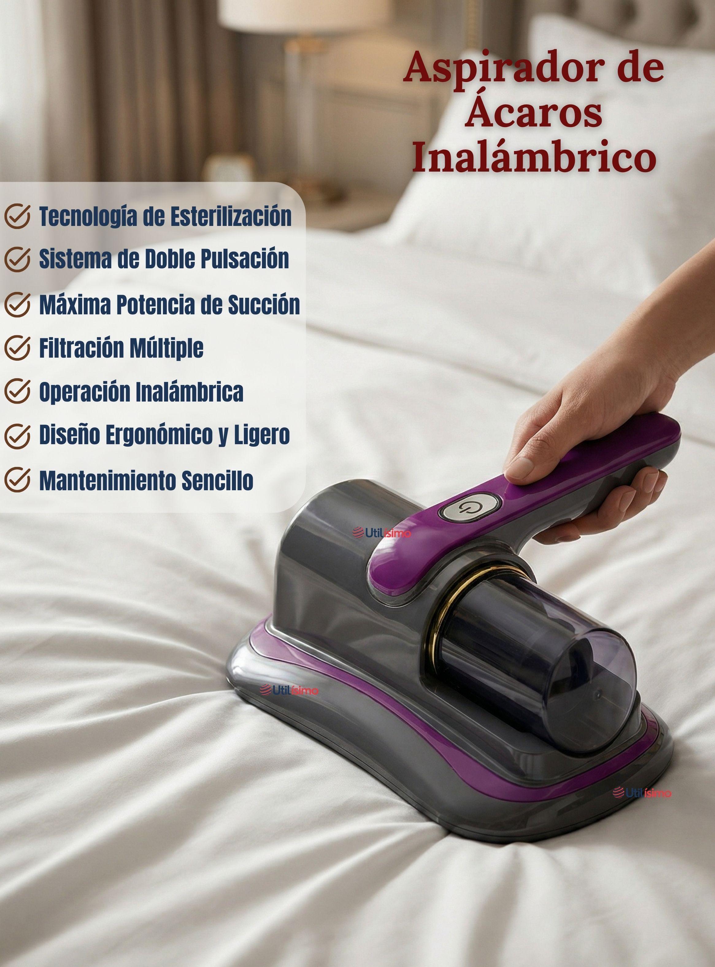 Aspiradora Portátil Inalámbrico Remueve Bacterias UV Anti-Ácaros -3