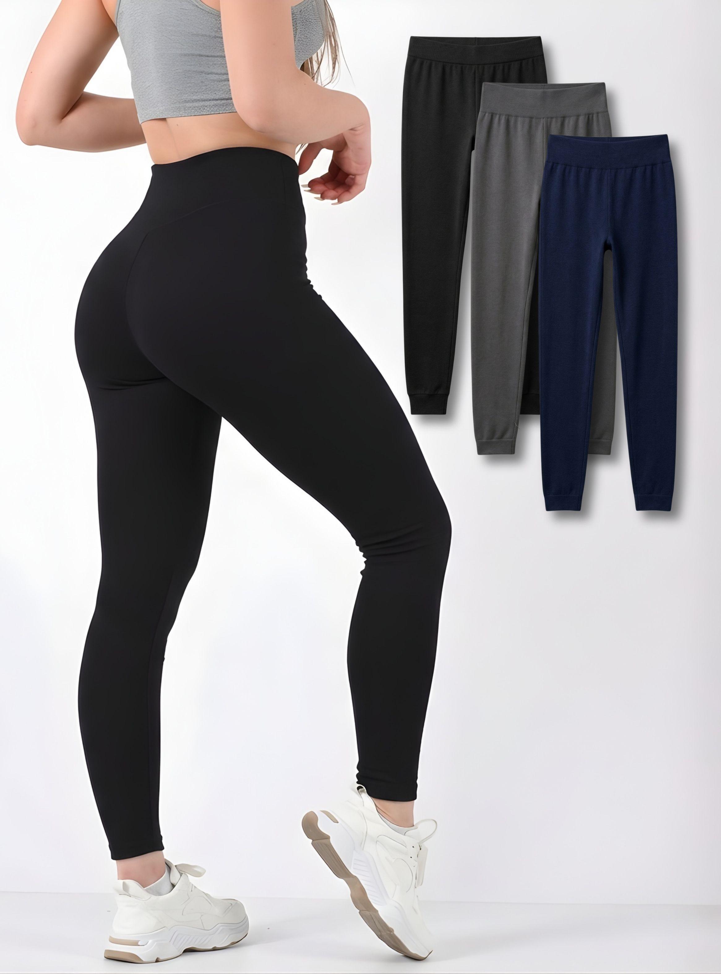 Pack 3 Calzas Lola Sin Costura Tiro Alto Interior Con Polar Mujer-1