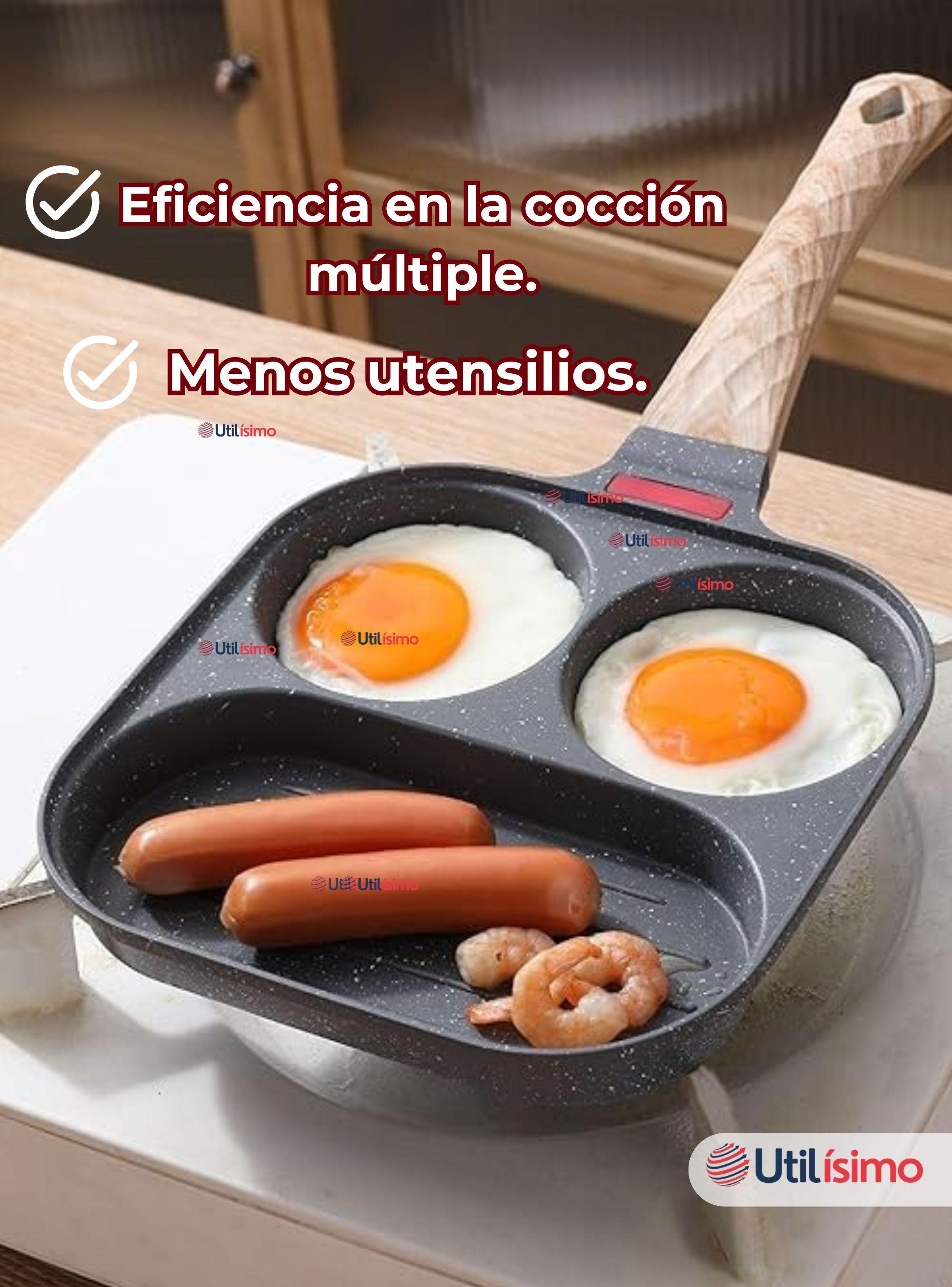 Sartén de Aluminio Antiadherentes 3 en 1 Para Huevos Panqueques Hamburguesas-4