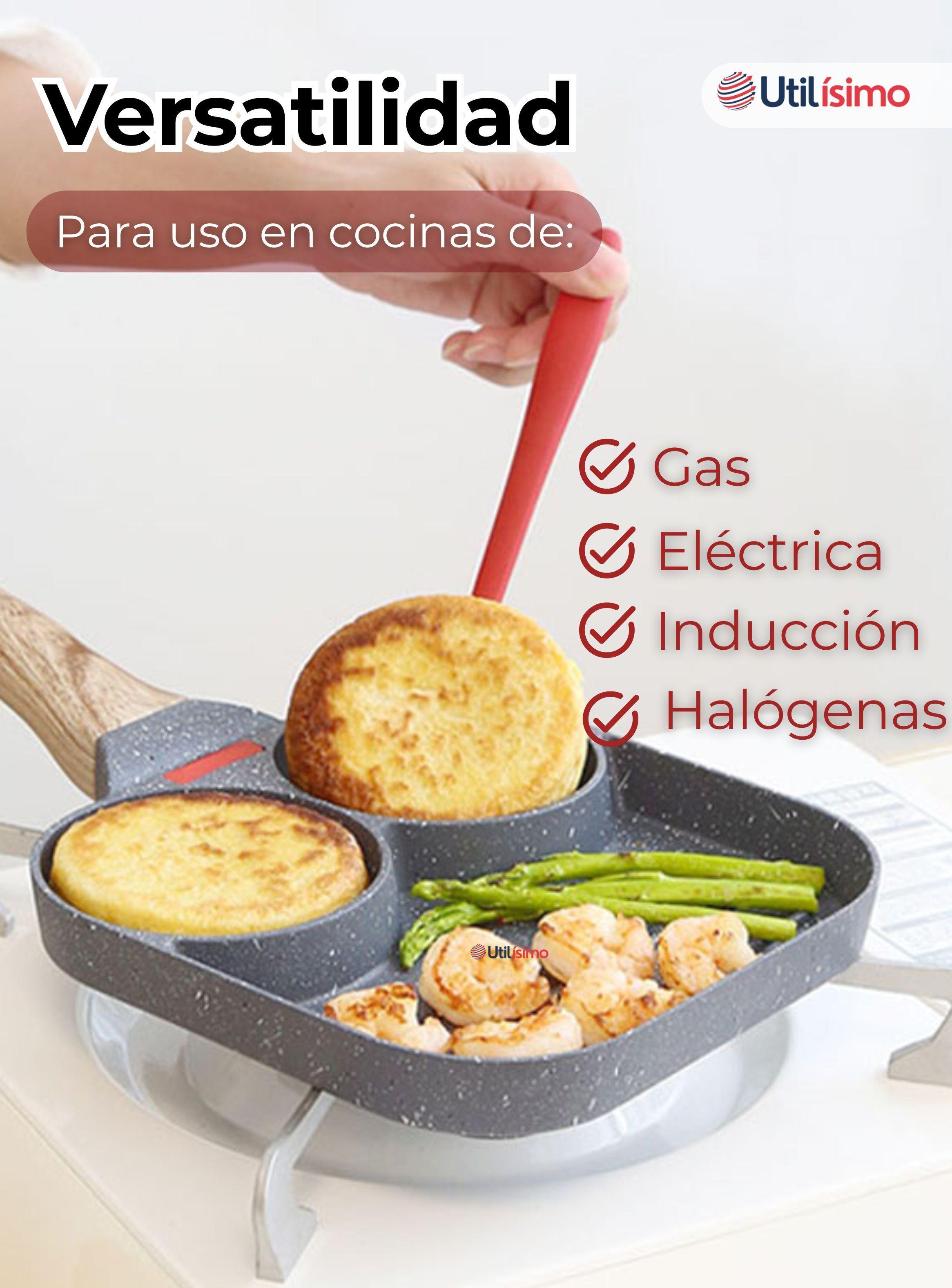 Sartén de Aluminio Antiadherentes 3 en 1 Para Huevos Panqueques Hamburguesas-6
