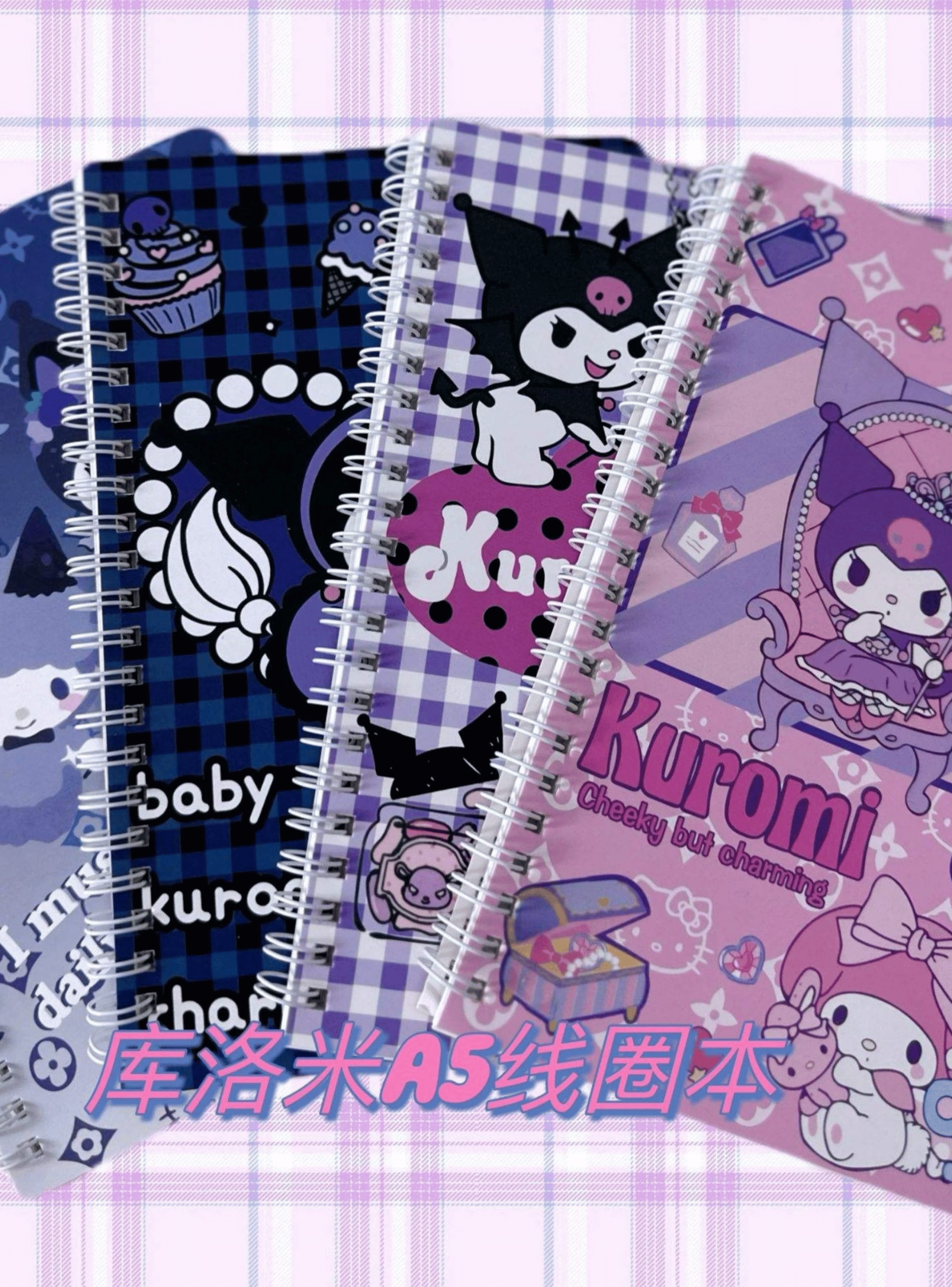 Pack 5 Cuadernos Universitarios Kuromi Marca Pro Arte Diseños Surtidos 100 Hojas-5