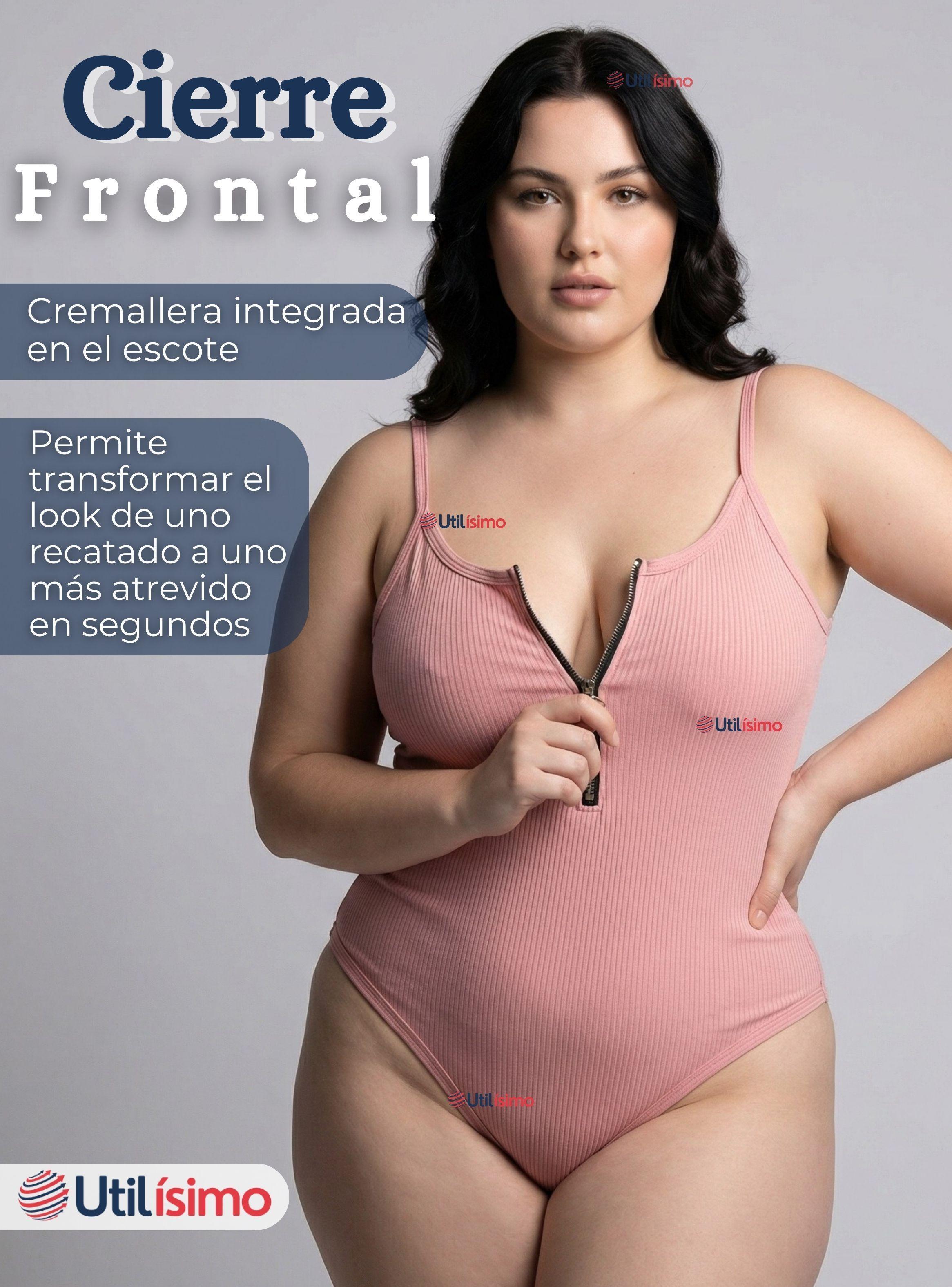 Body Con Cierre Delantero Sin Mangas Ligero Sutil Color Surtido Mujer-6