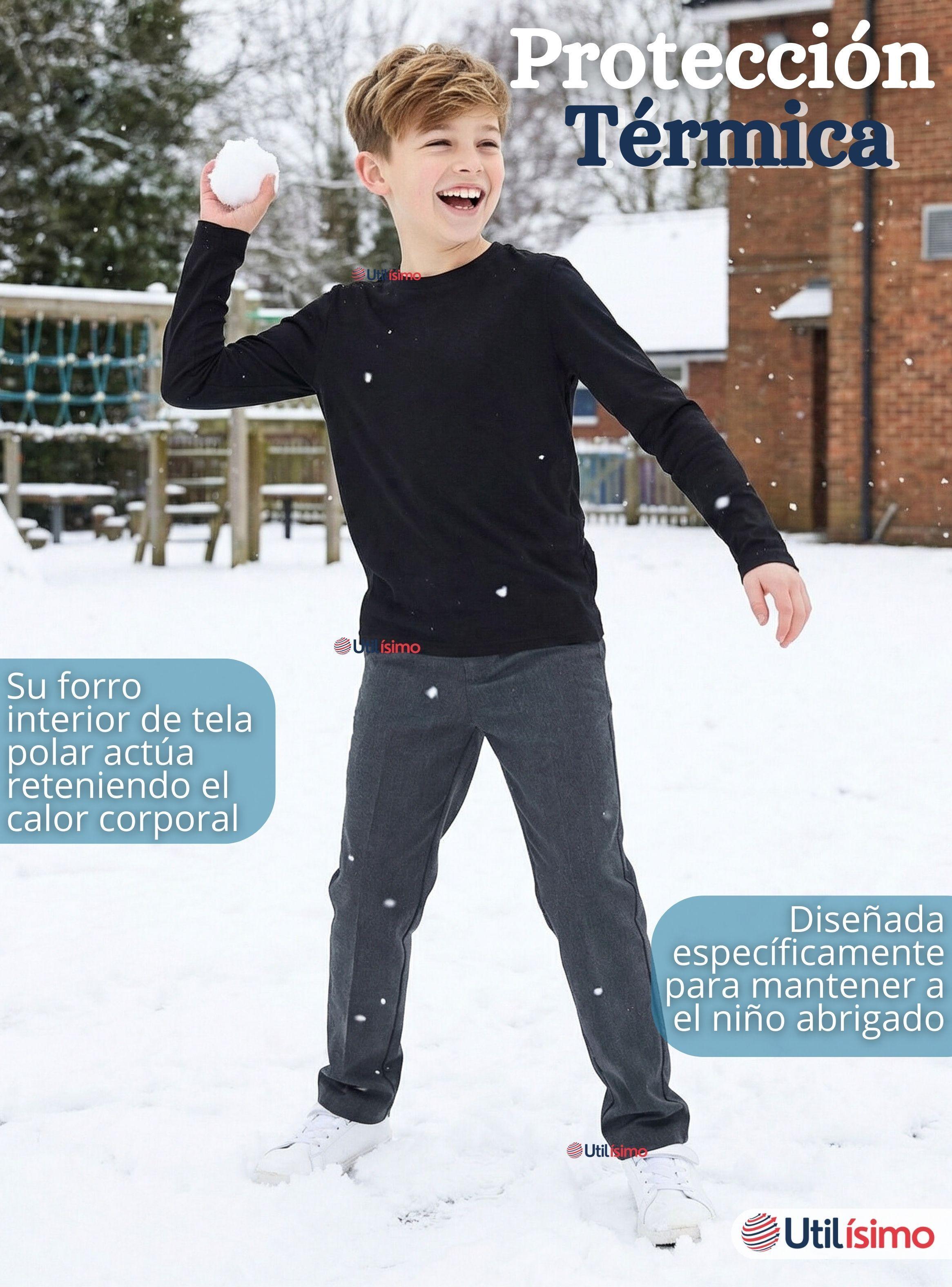 Pack 3 Polera Camiseta Polar Negra Primera Capa Escolar Cuello Redondo Mangas Largas Niños-4