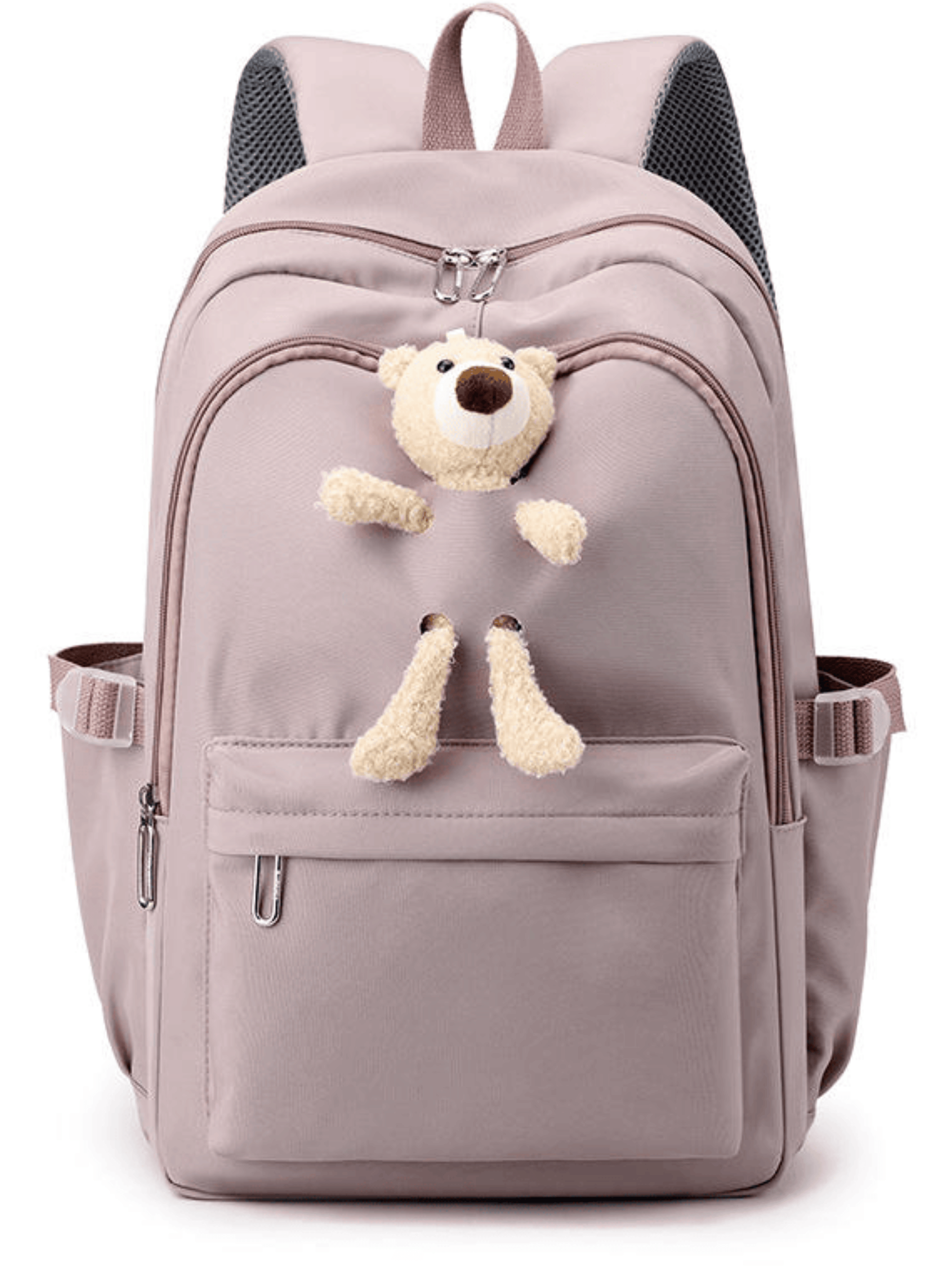 Mochila Escolar Juvenil 46cm Niñas Estilo Kawaii Cute Teddy Bear Purple-2