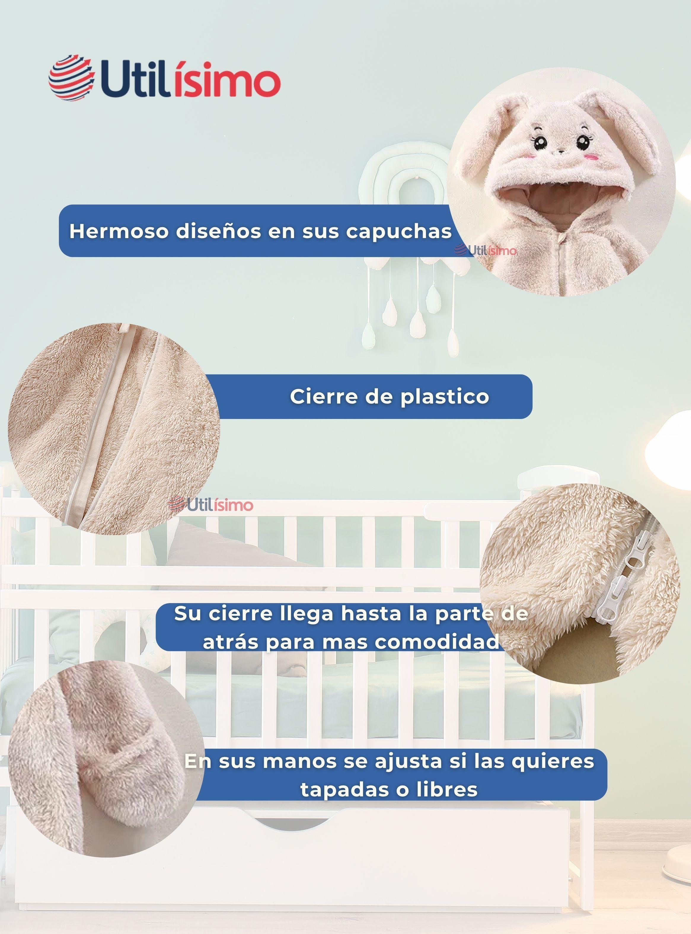 Enterito Conejito Con Capucha Bebe Polar Blanco-3