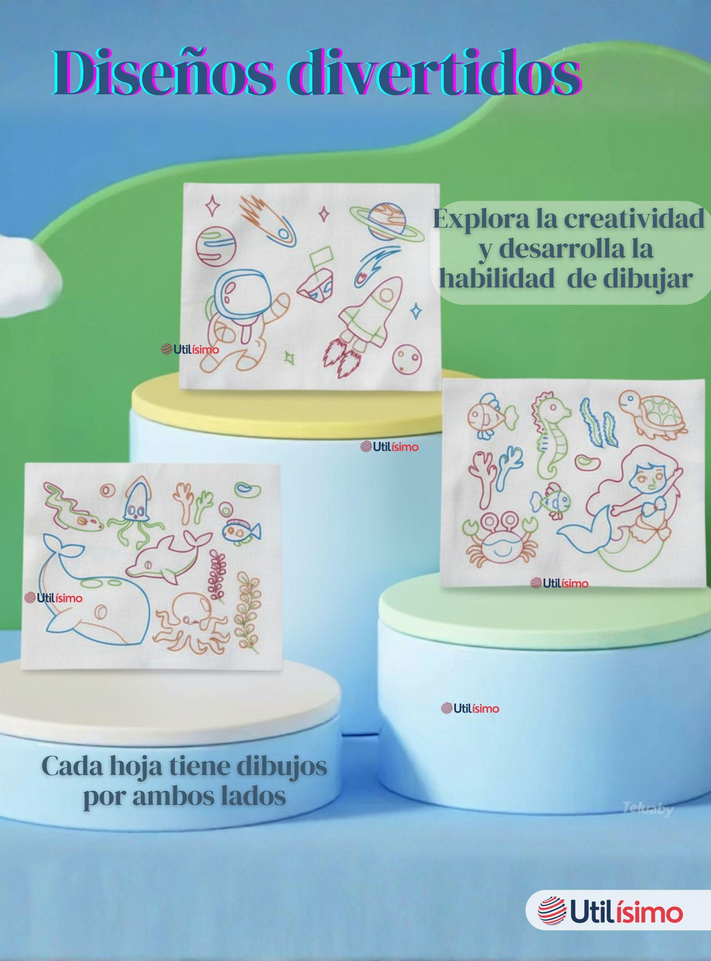 Pizarra Mágica con Luz Led 3D Niño o Niña con Plantillas de Dibujos-6