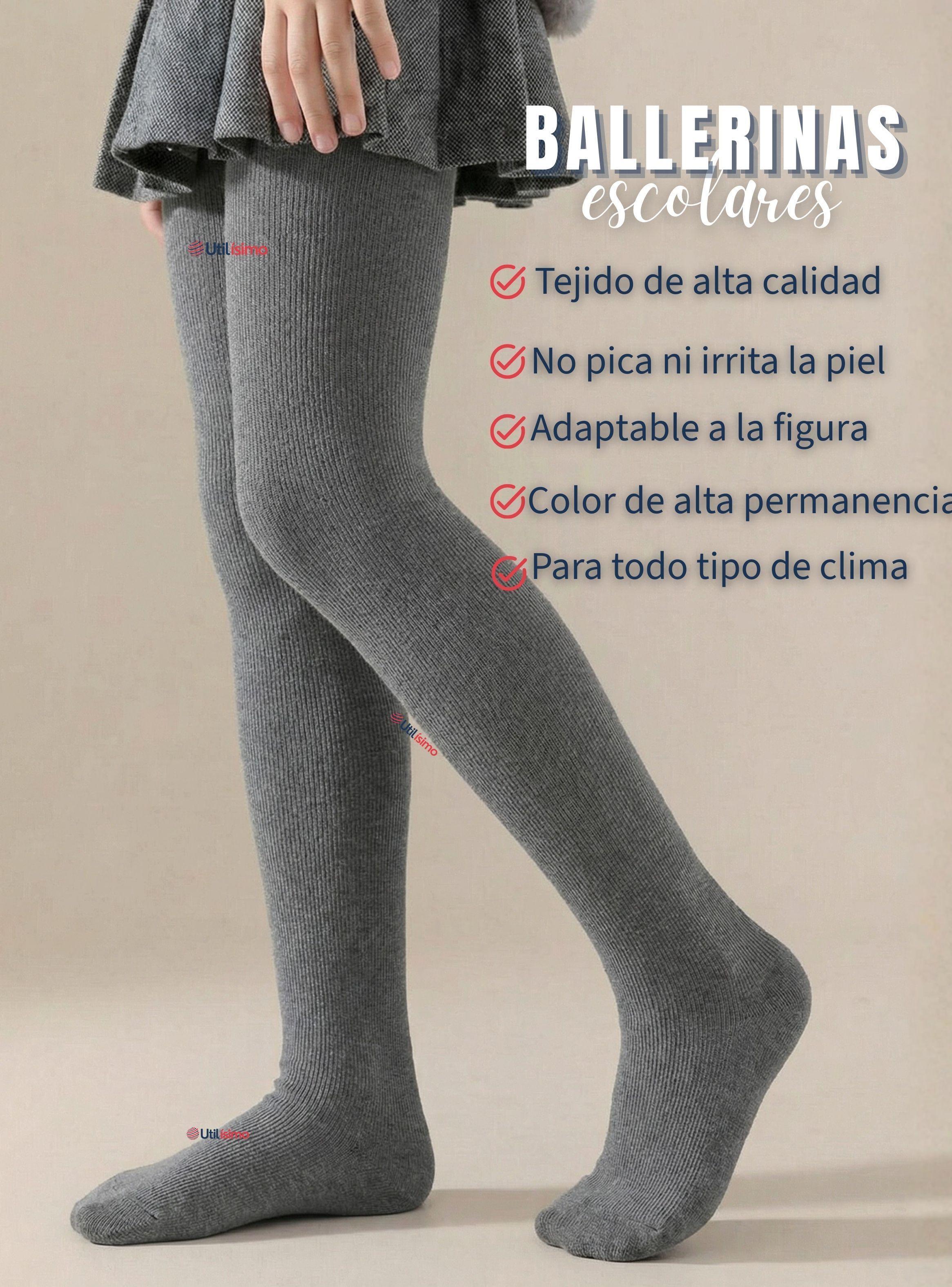 Ballerinas Escolares Niña Algodón Gris-2